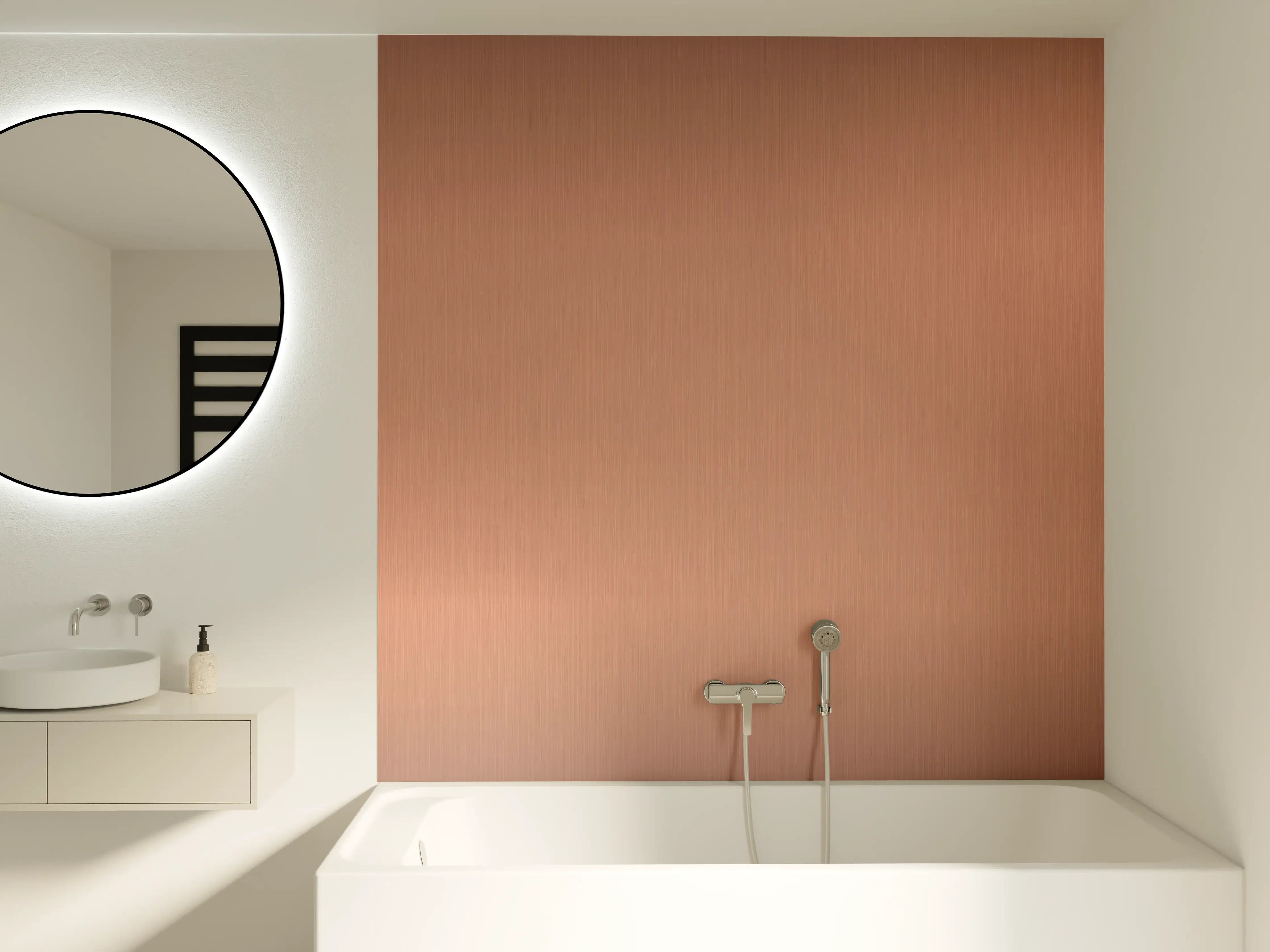 Badewannen-Rückwand - Metallische Gebürstete Bronze-Textur