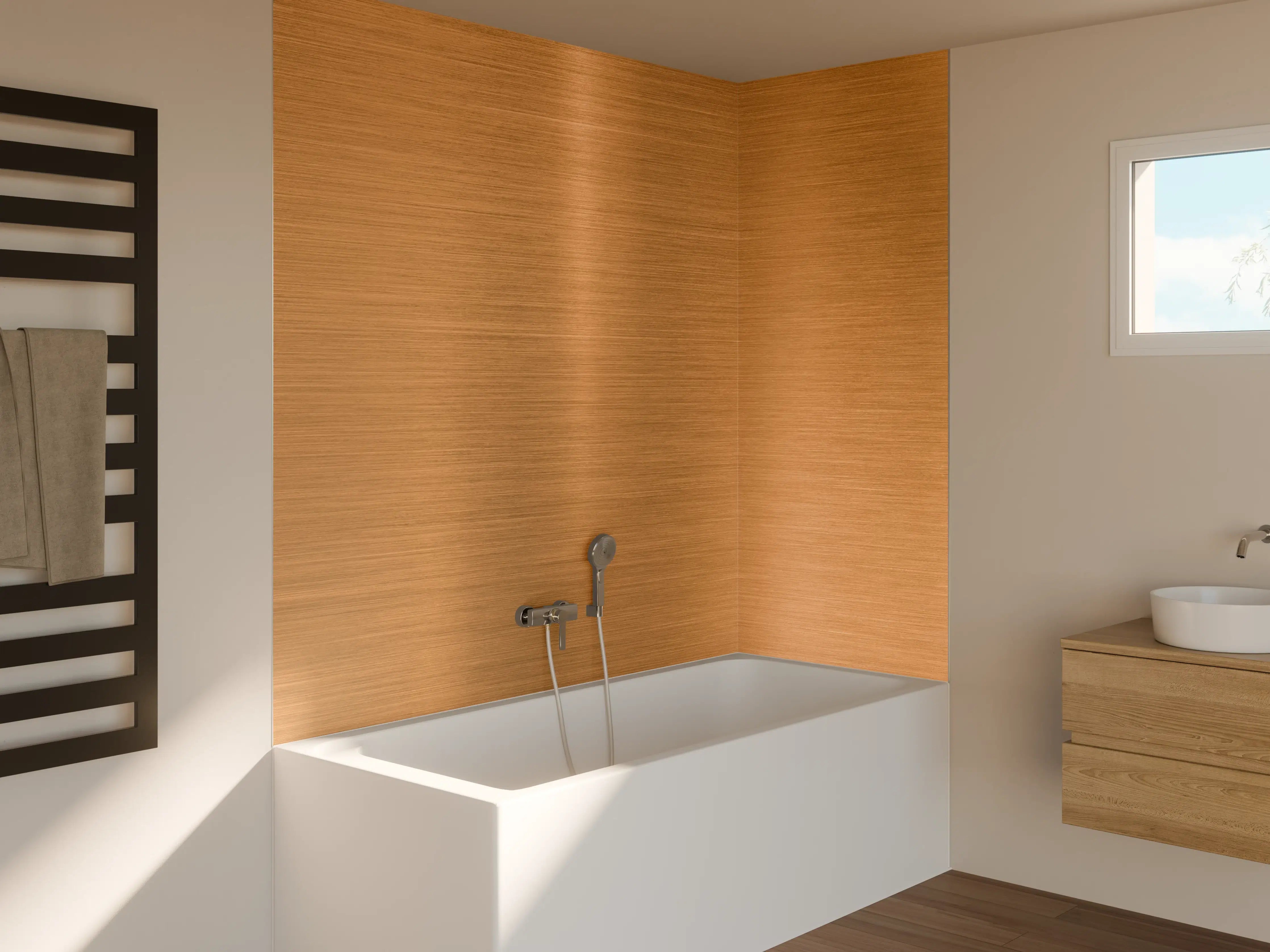 Badewannen-Rückwand - Metallische Kupferplatte