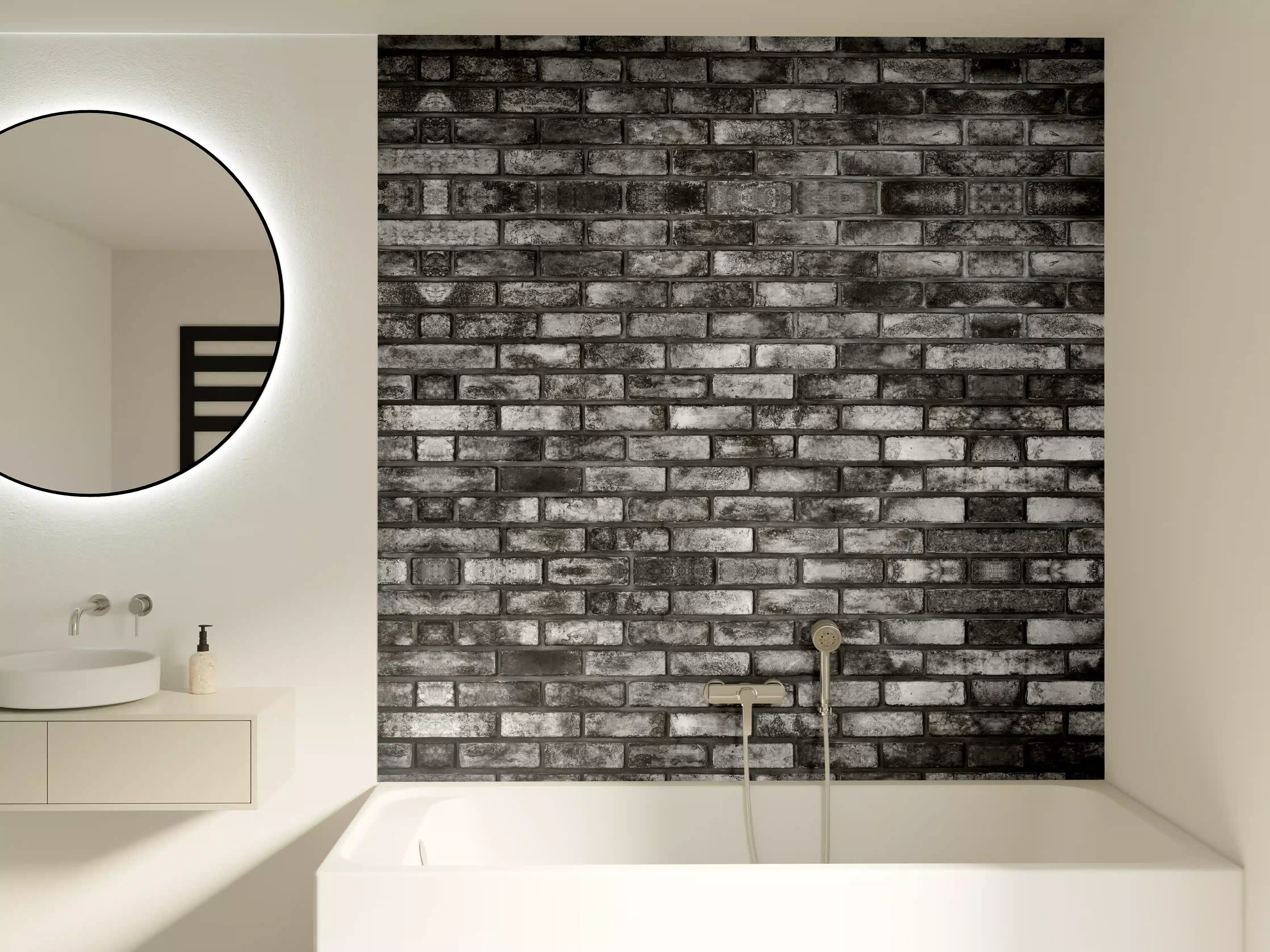 Badewannen-Rückwand - Metallische Steinstruktur