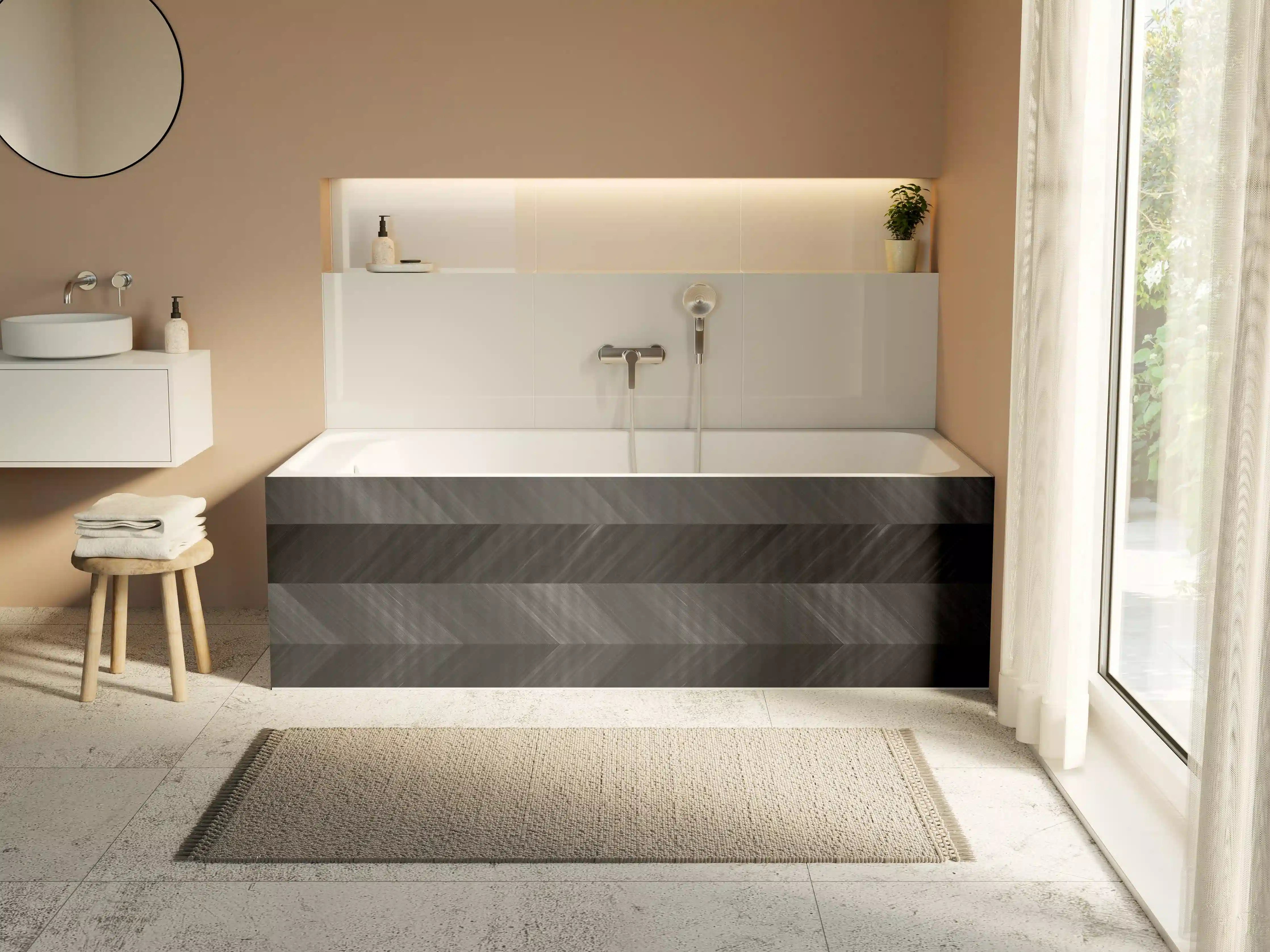 Badewannen-Rückwand - Minimaler Zickzack-Muster