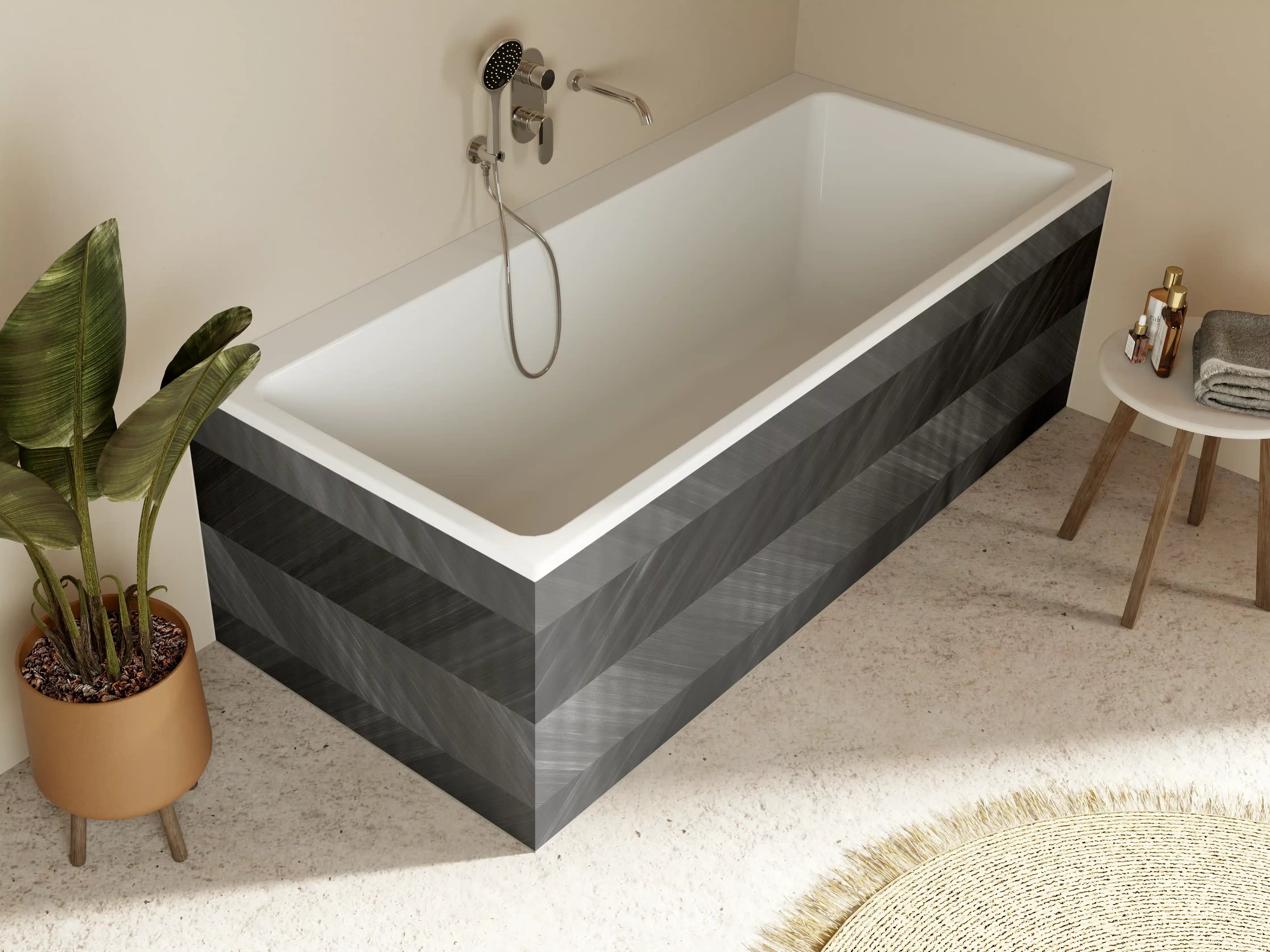 Badewannen-Rückwand - Minimaler Zickzack-Muster