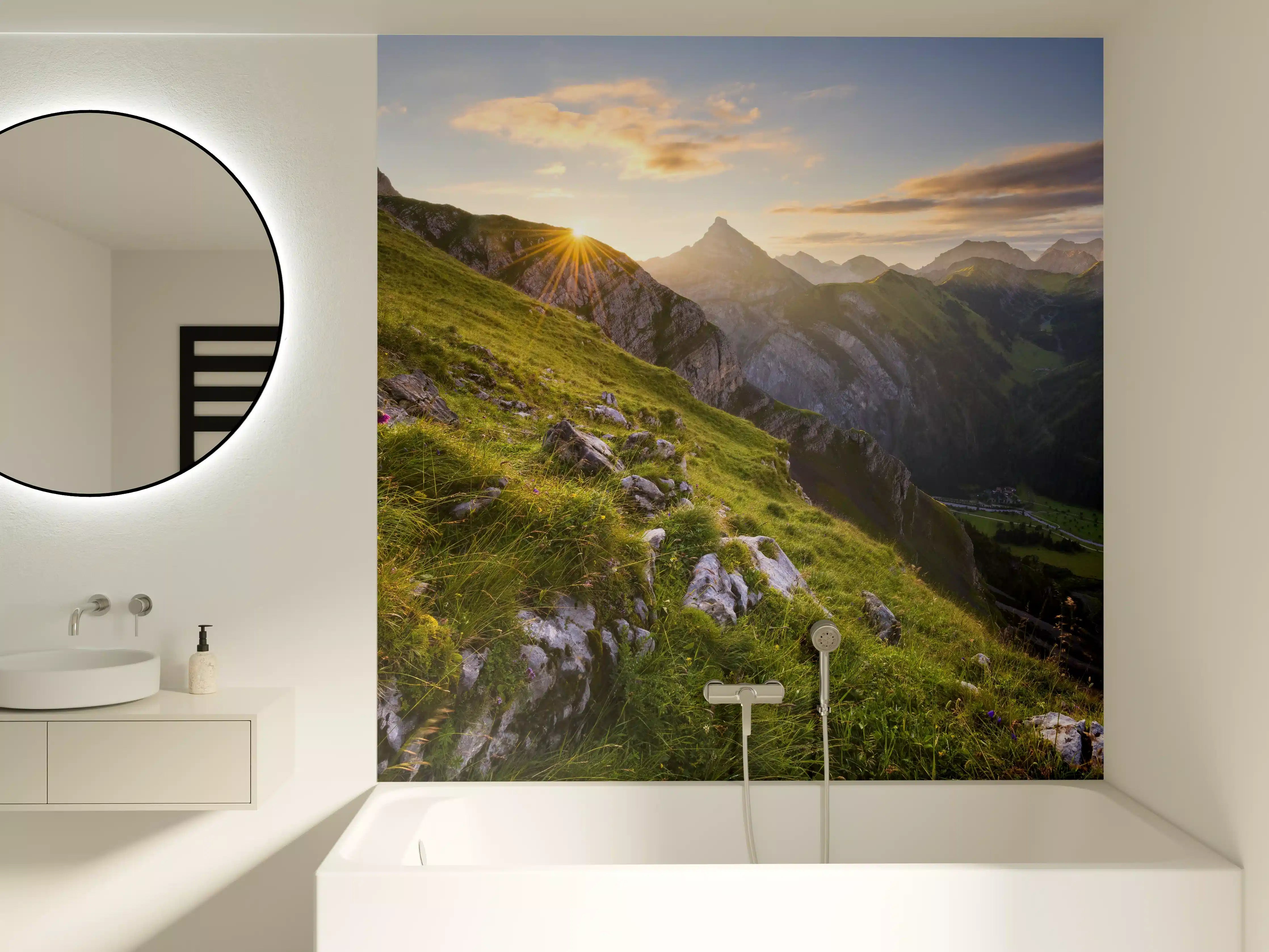 Badewannen-Rückwand - Minimalistisches Grau-Weißes Töpferwerkzeug-Set für Kreativität