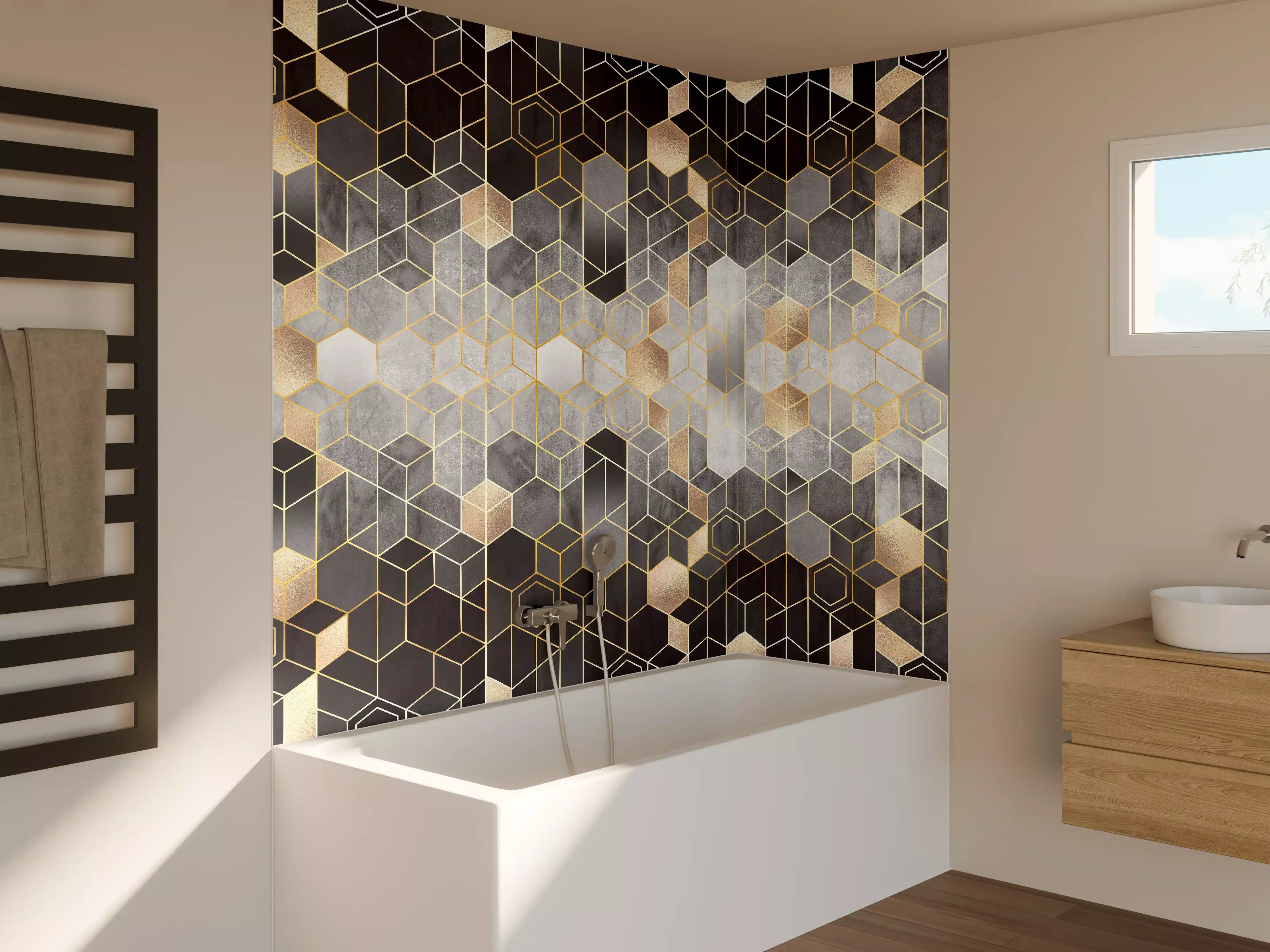 Badewannen-Rückwand - Moderne Darstellung - Luxus