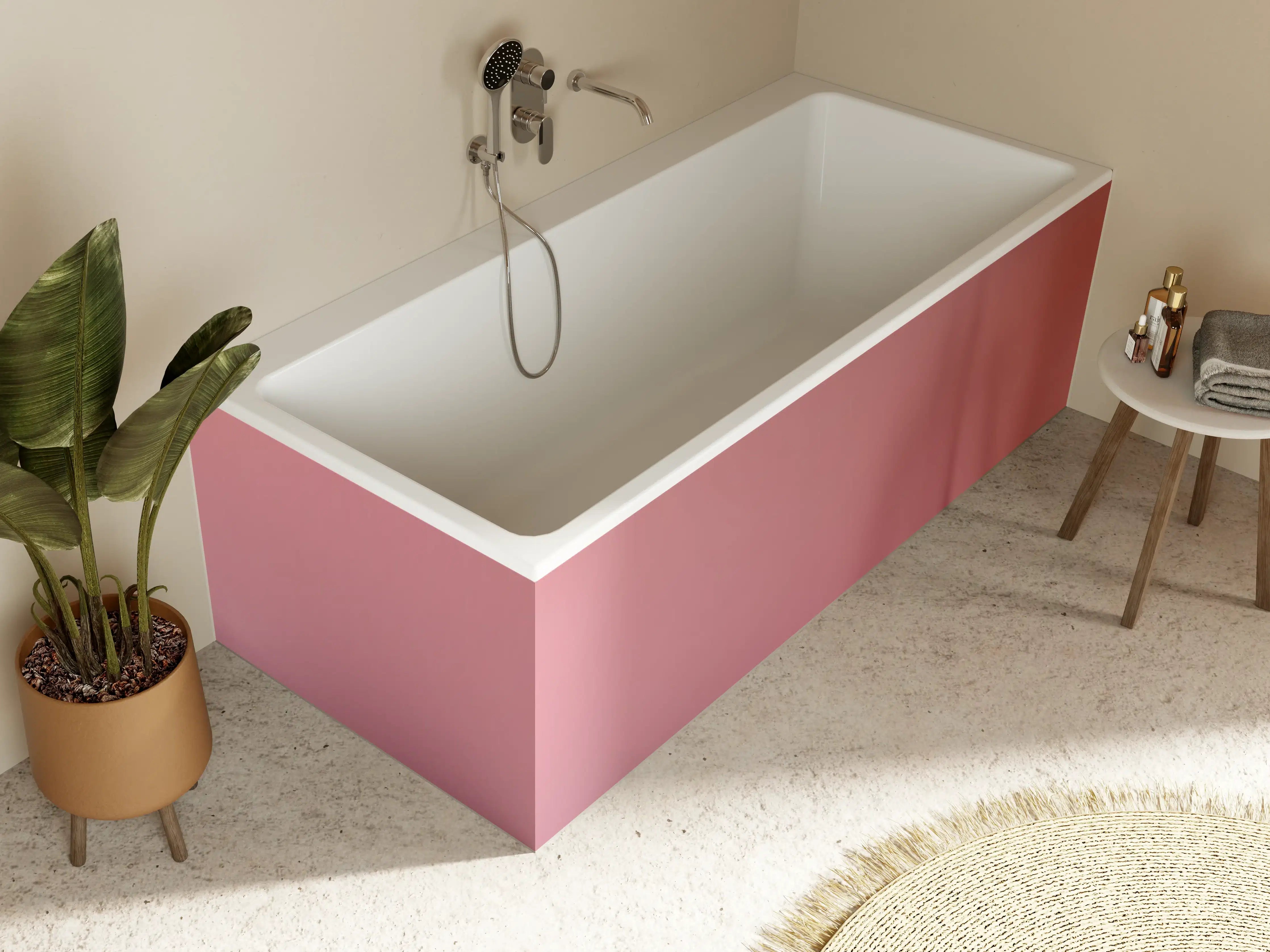 Badewannen-Rückwand - Moderne Farbe mit sanfter Textur