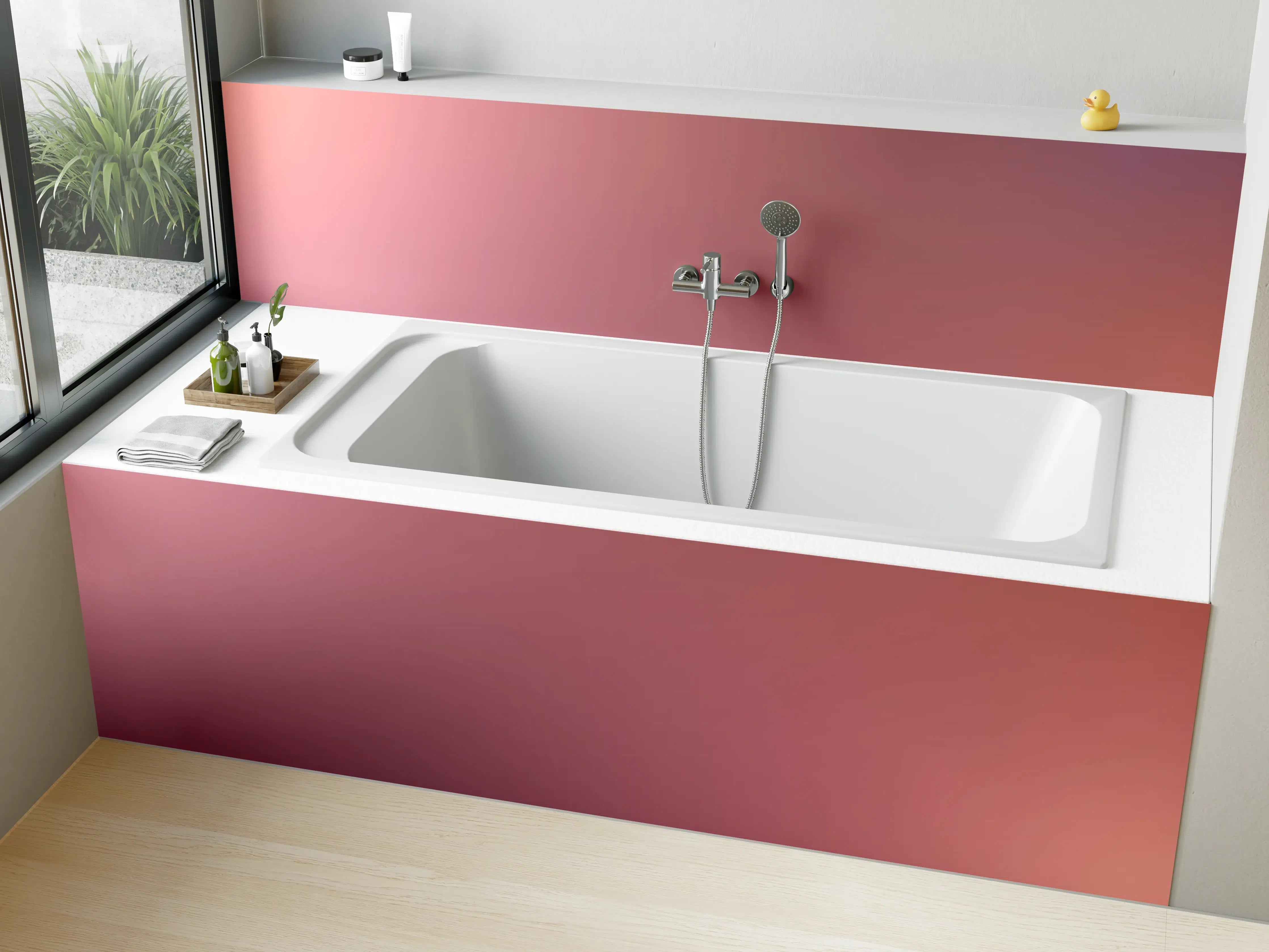 Badewannen-Rückwand - Moderne Farbe mit sanfter Textur