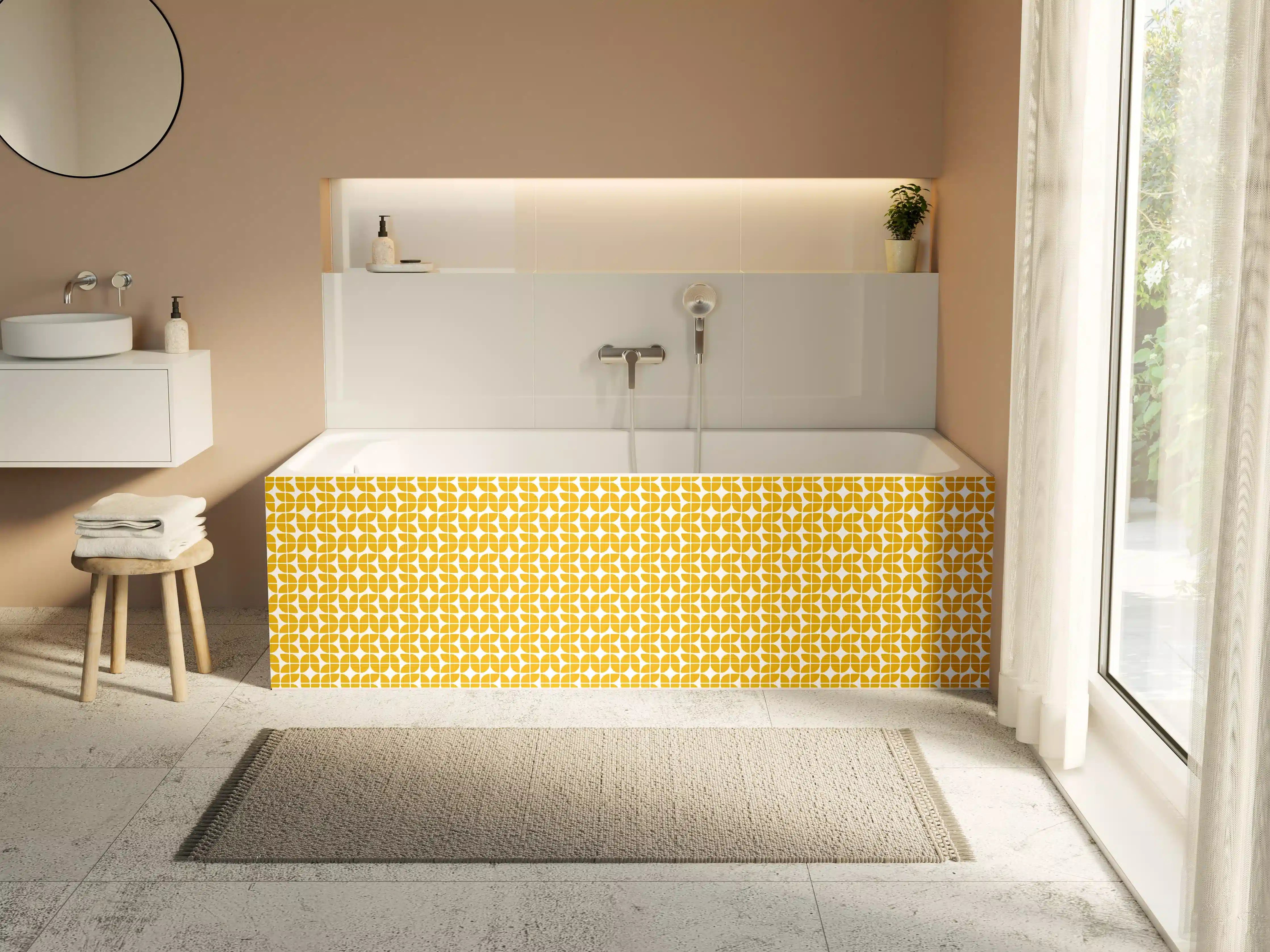 Badewannen-Rückwand - Moderne Goldgelbe Mustertextur
