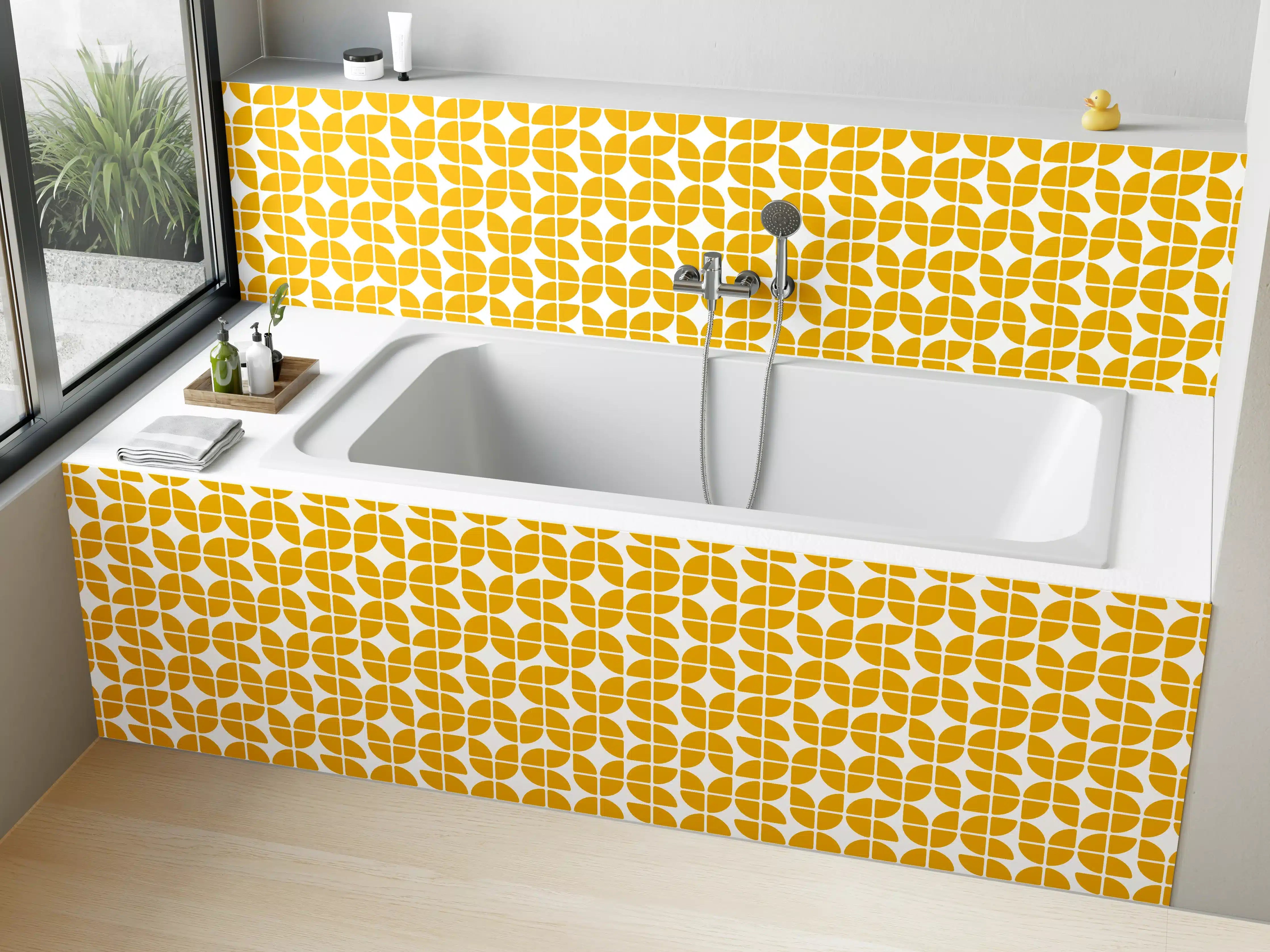 Badewannen-Rückwand - Moderne Goldgelbe Mustertextur