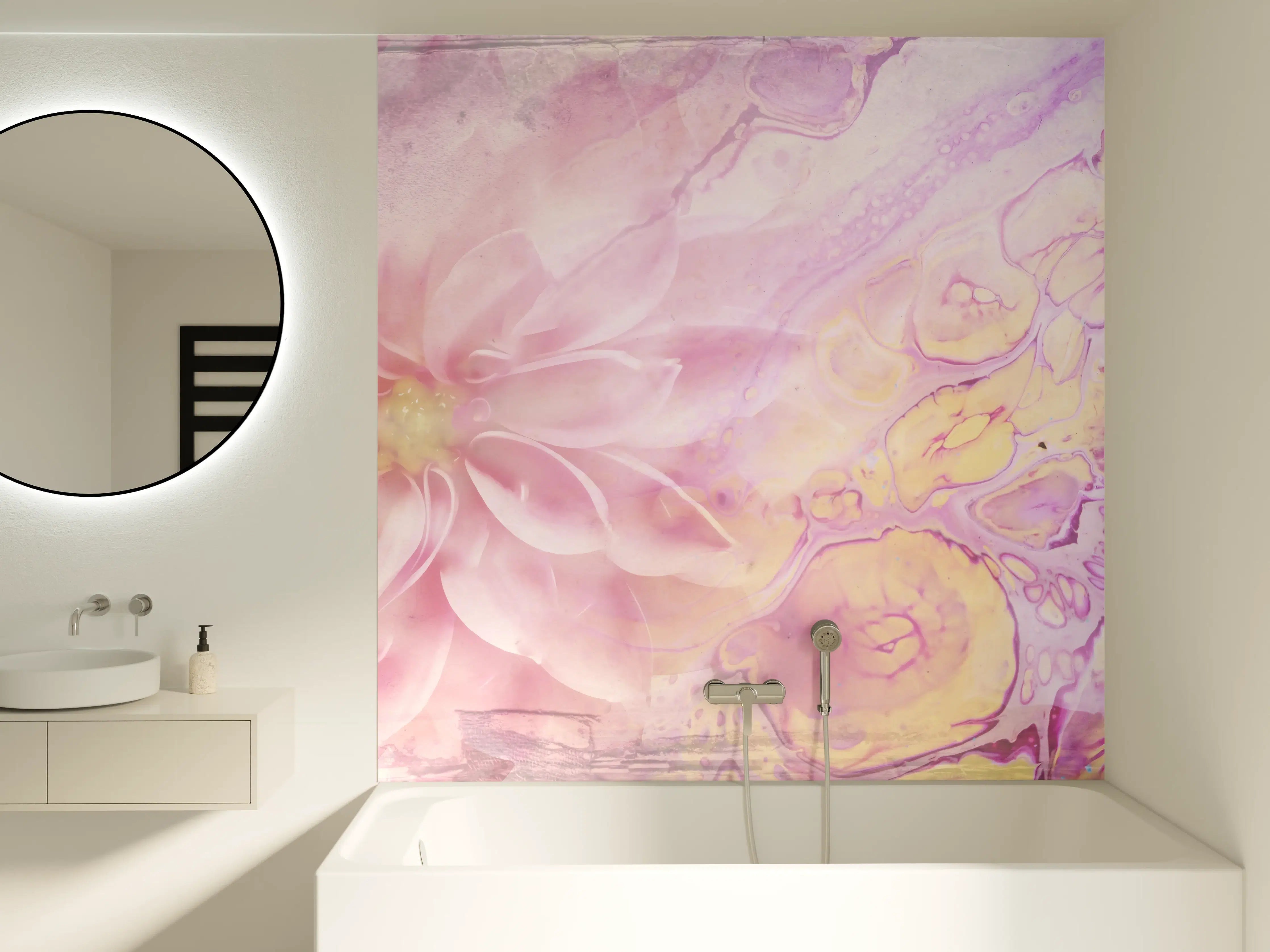 Badewannen-Rückwand - Moderne Kunst - Floral