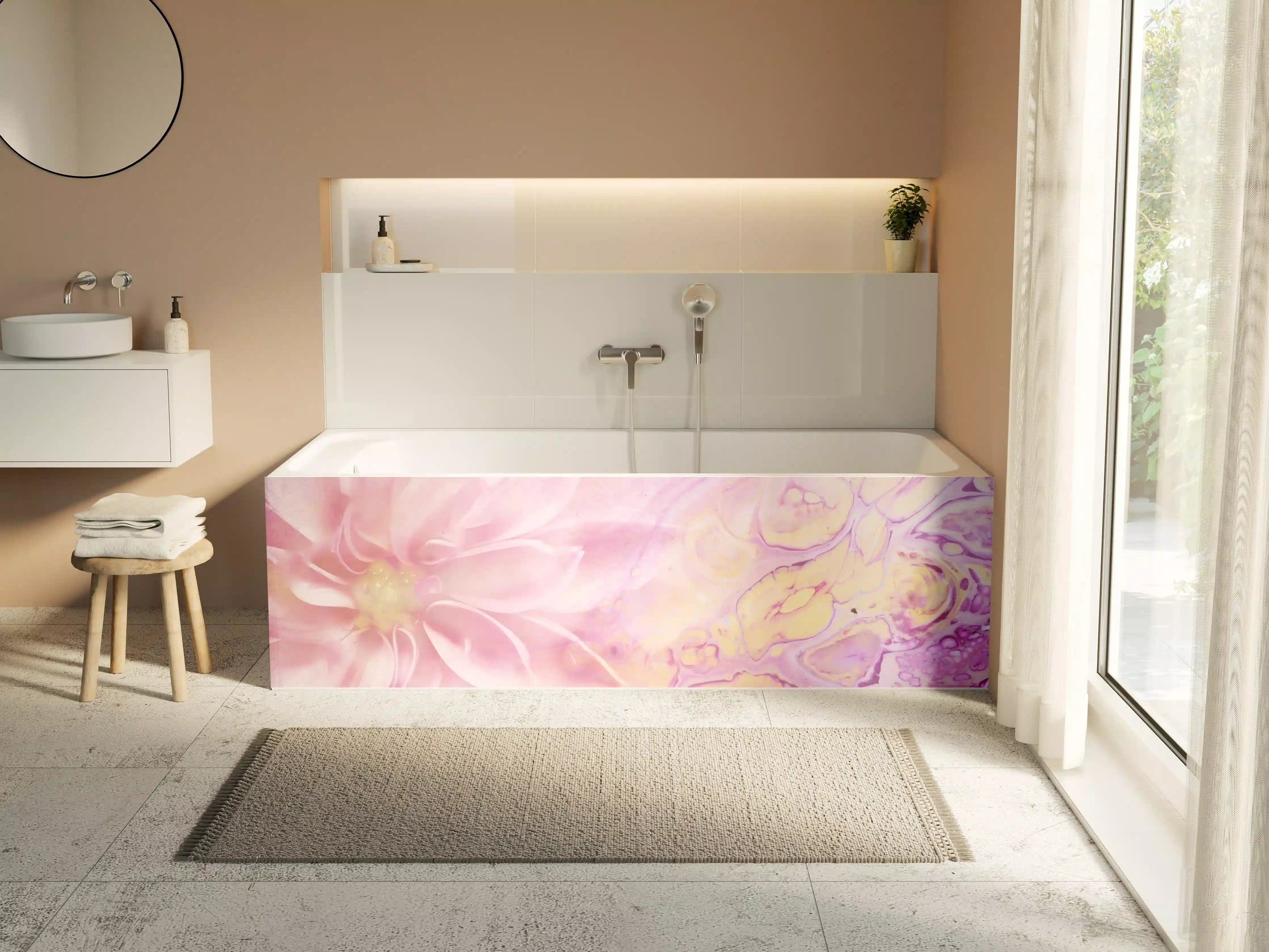Badewannen-Rückwand - Moderne Kunst - Floral