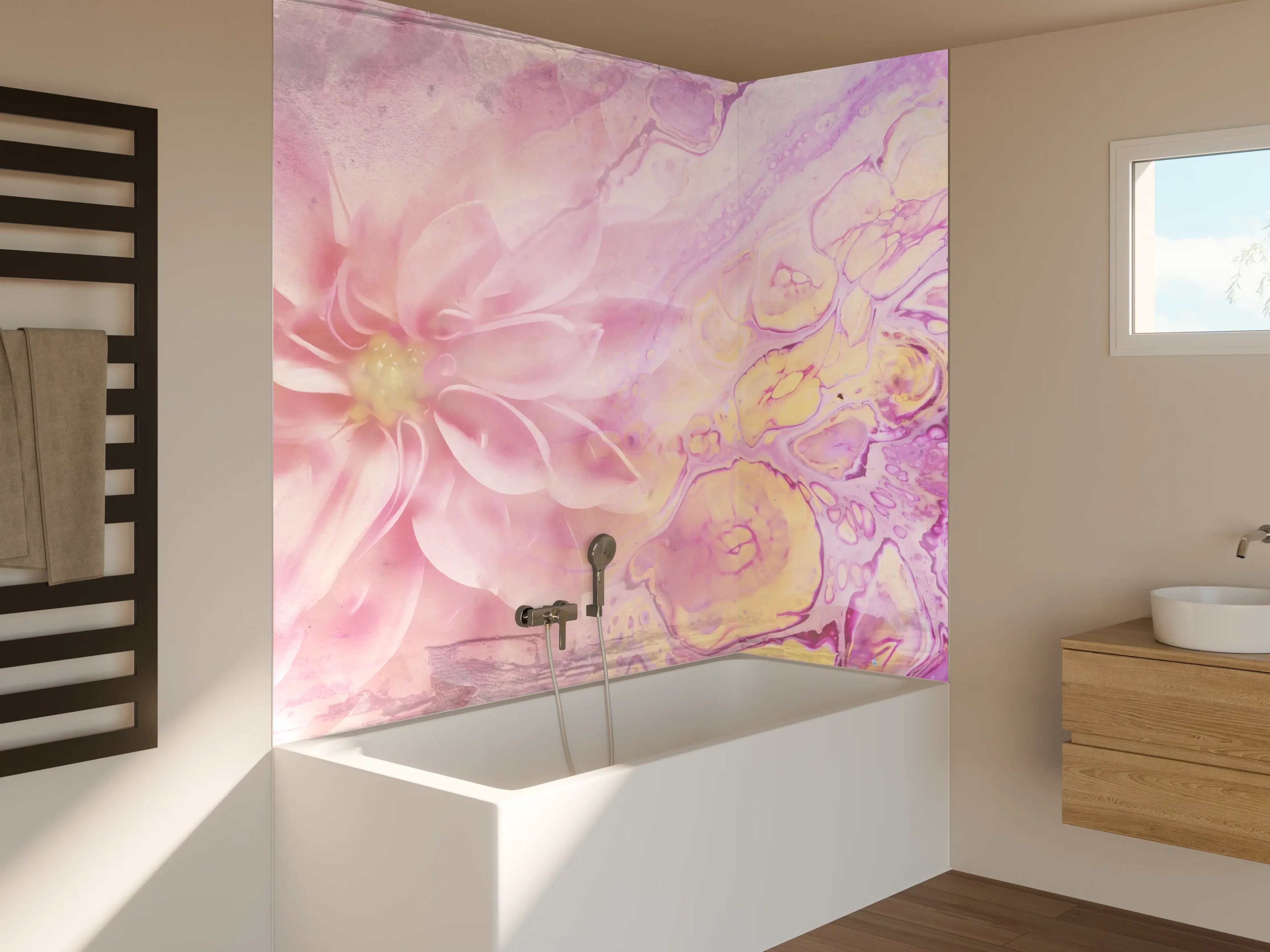 Badewannen-Rückwand - Moderne Kunst - Floral