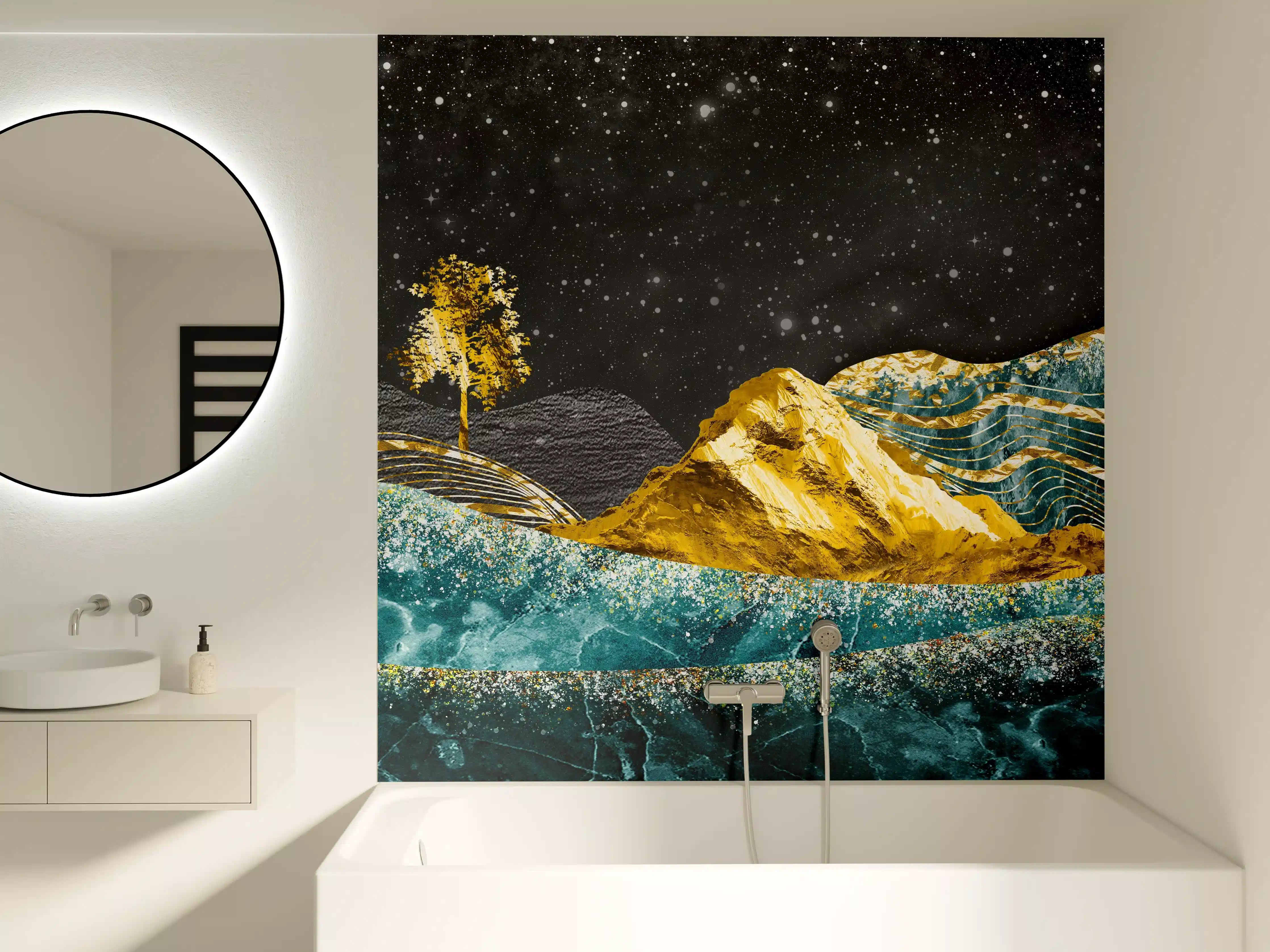 Badewannen-Rückwand - Moderne Kunst - Landschaft