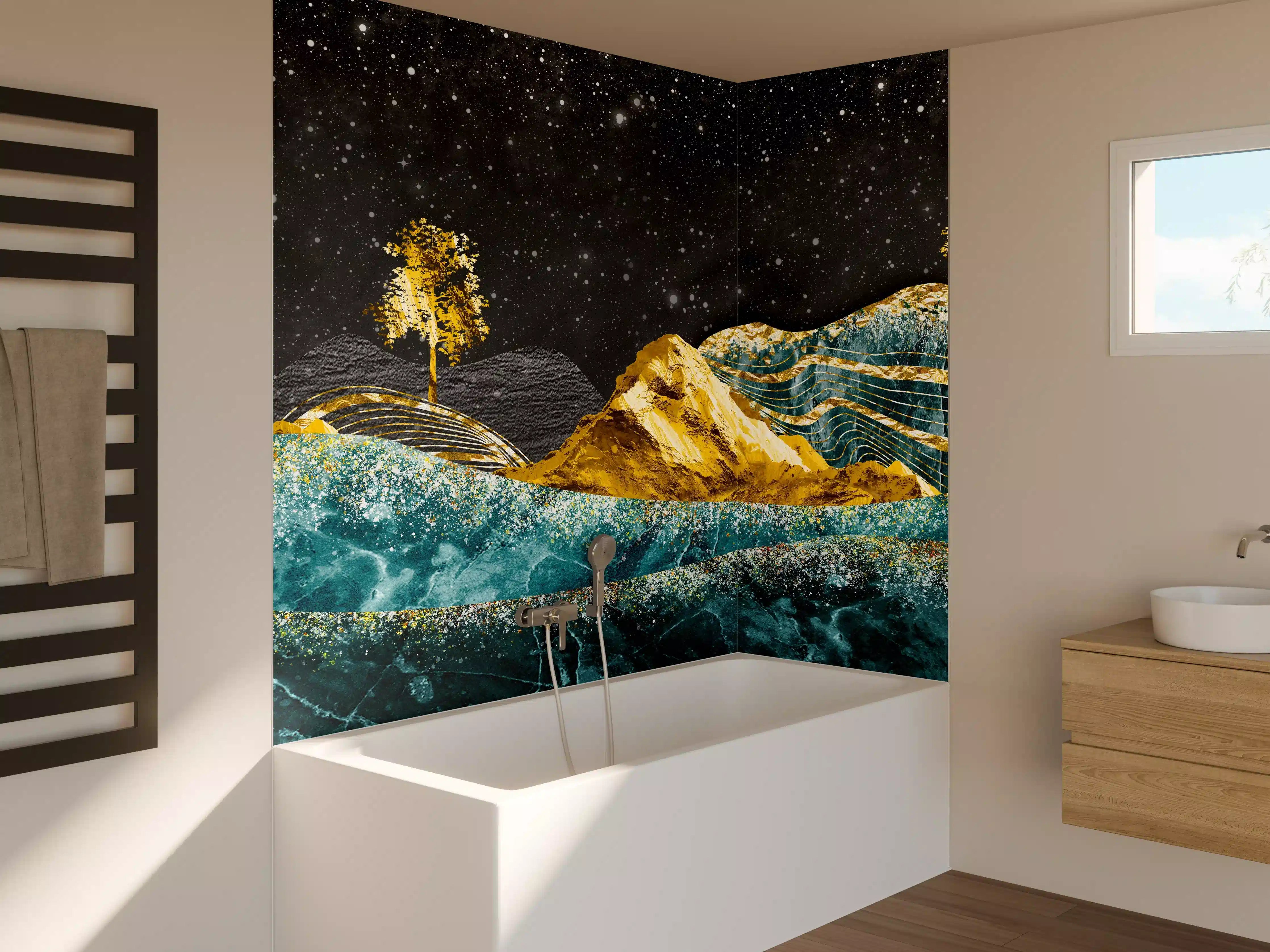 Badewannen-Rückwand - Moderne Kunst - Landschaft