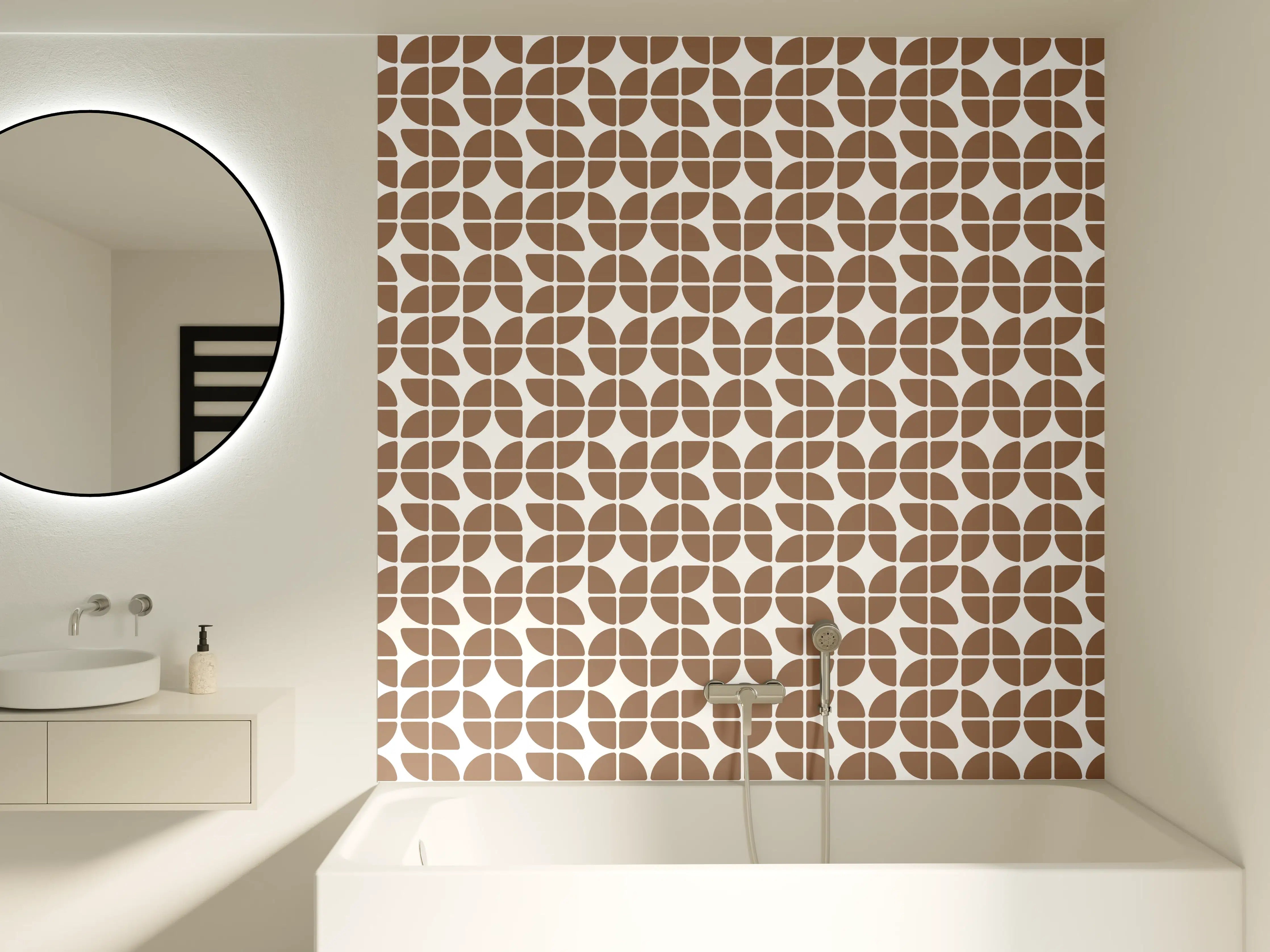 Badewannen-Rückwand - Moderne Mosaik-Optik in Braun und Beige
