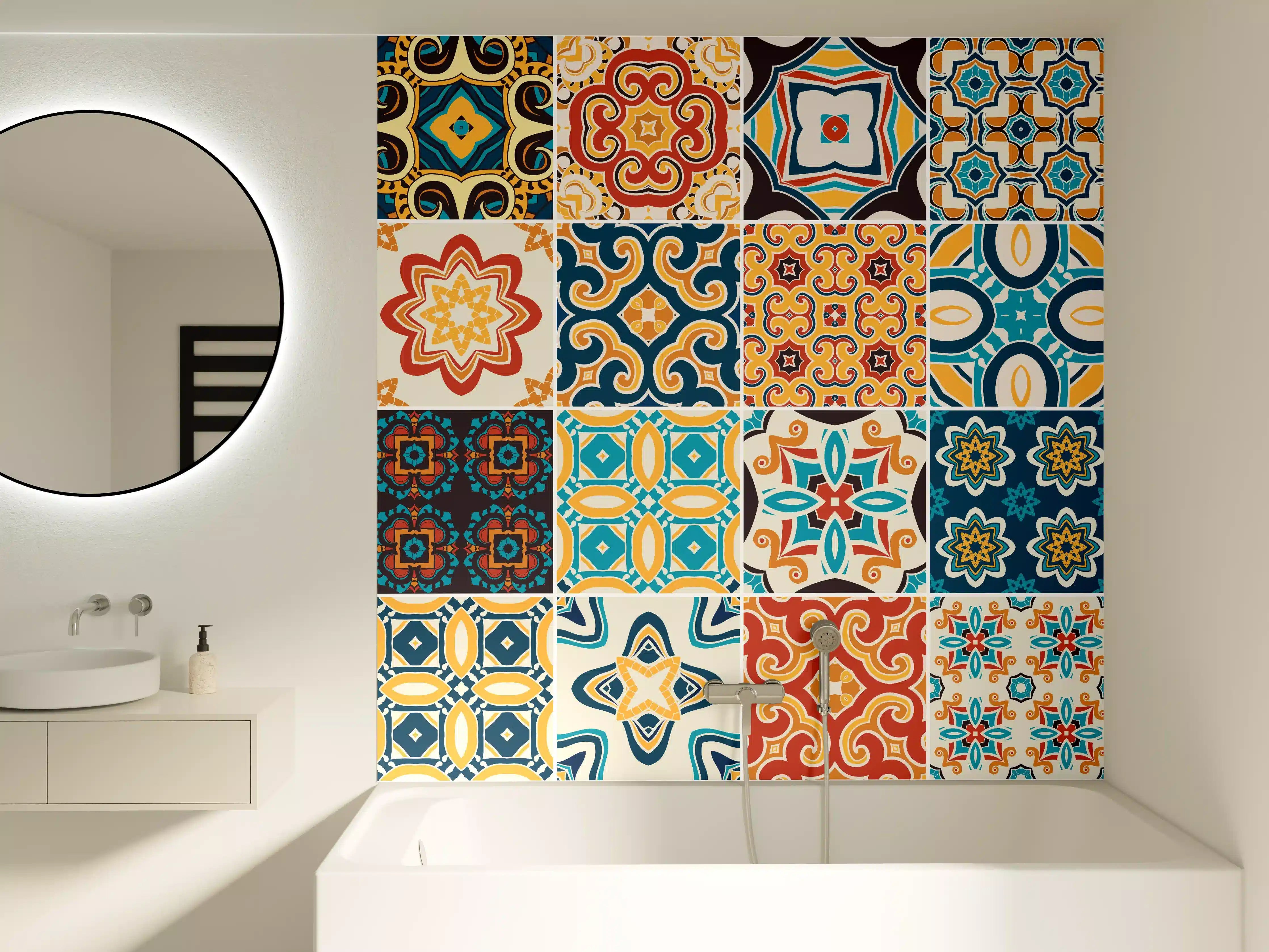 Badewannen-Rückwand - Moderne Mosaikmuster