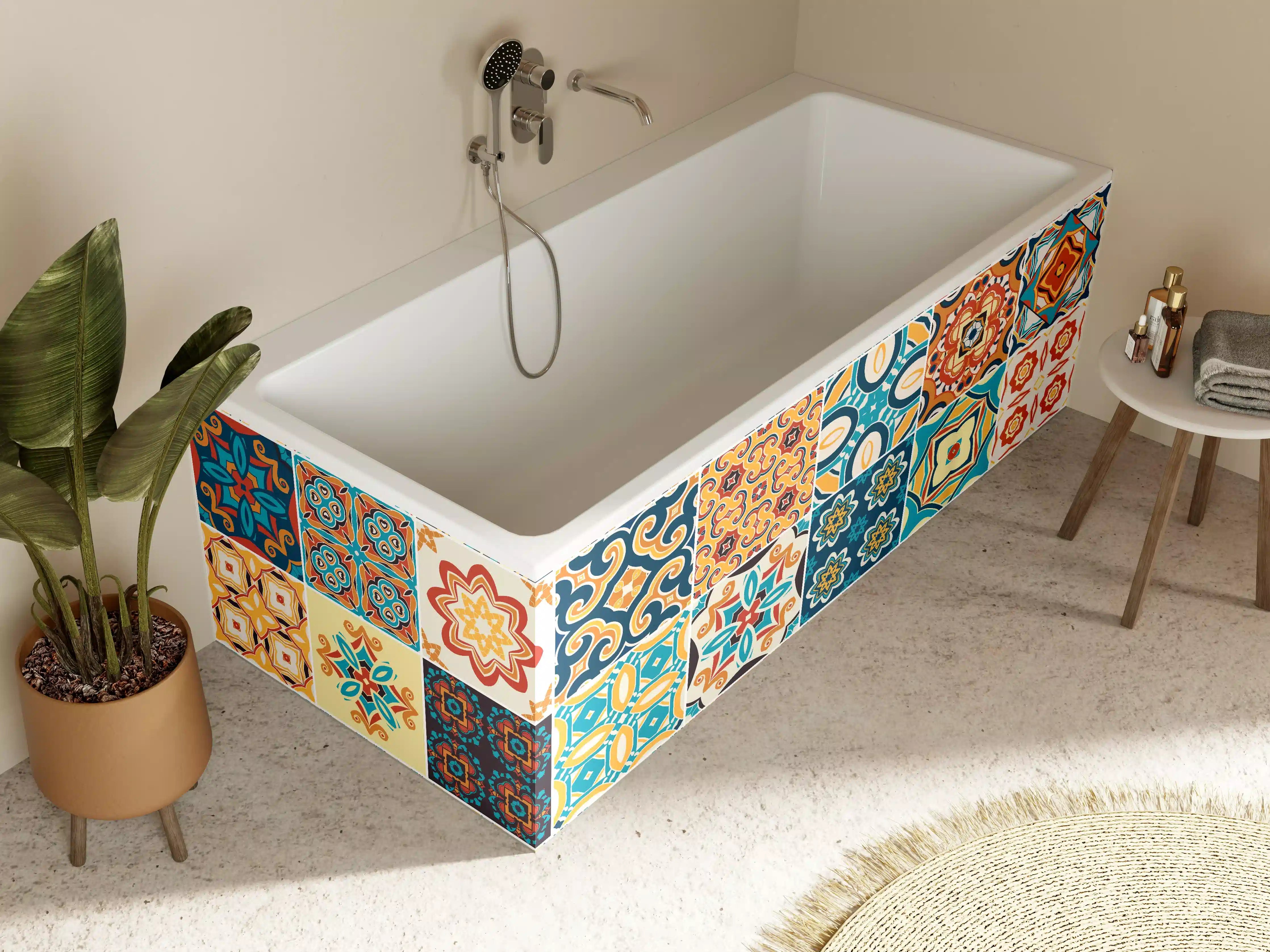 Badewannen-Rückwand - Moderne Mosaikmuster