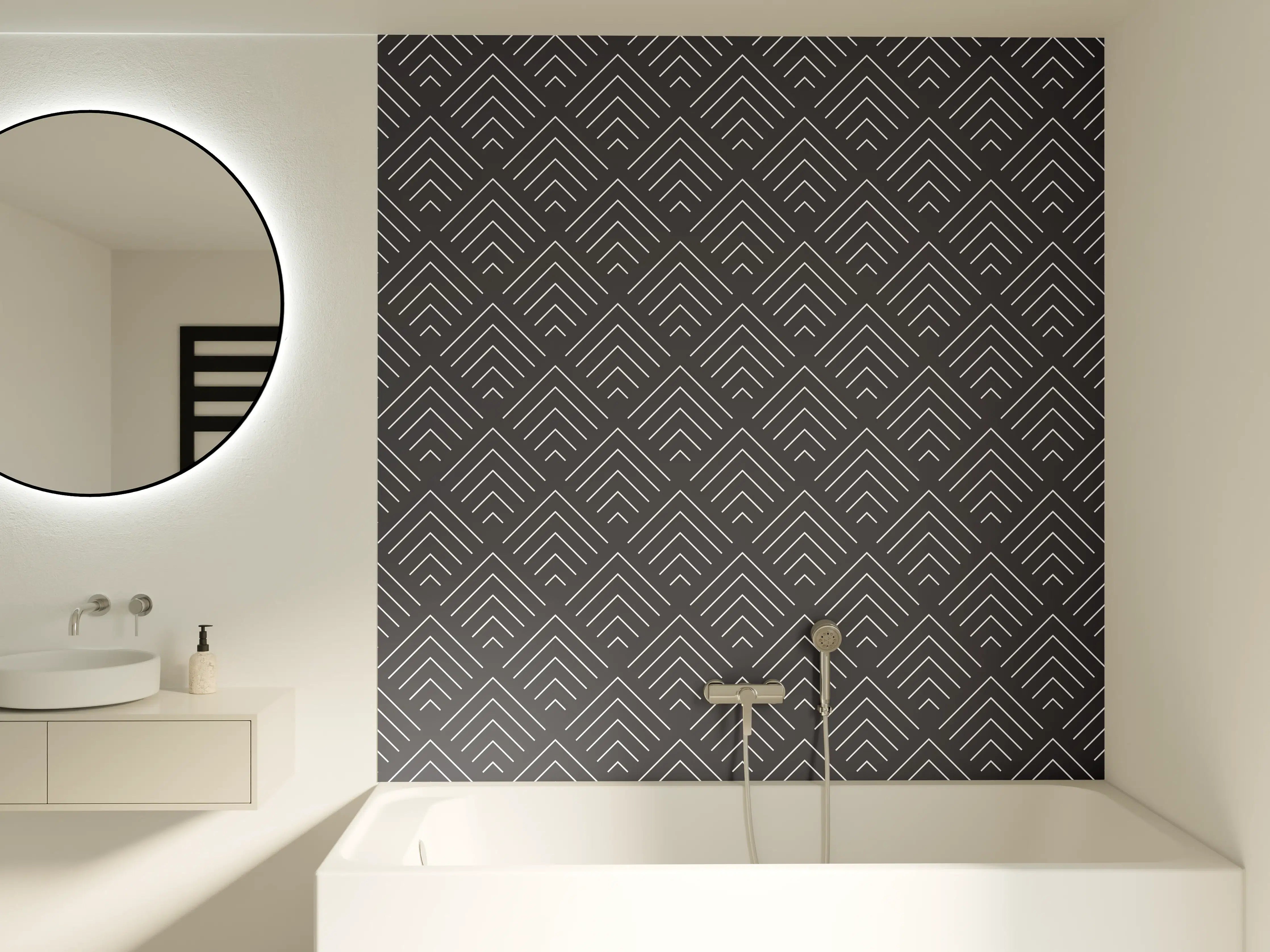 Badewannen-Rückwand - Moderne Schwarz-Grau-Textur