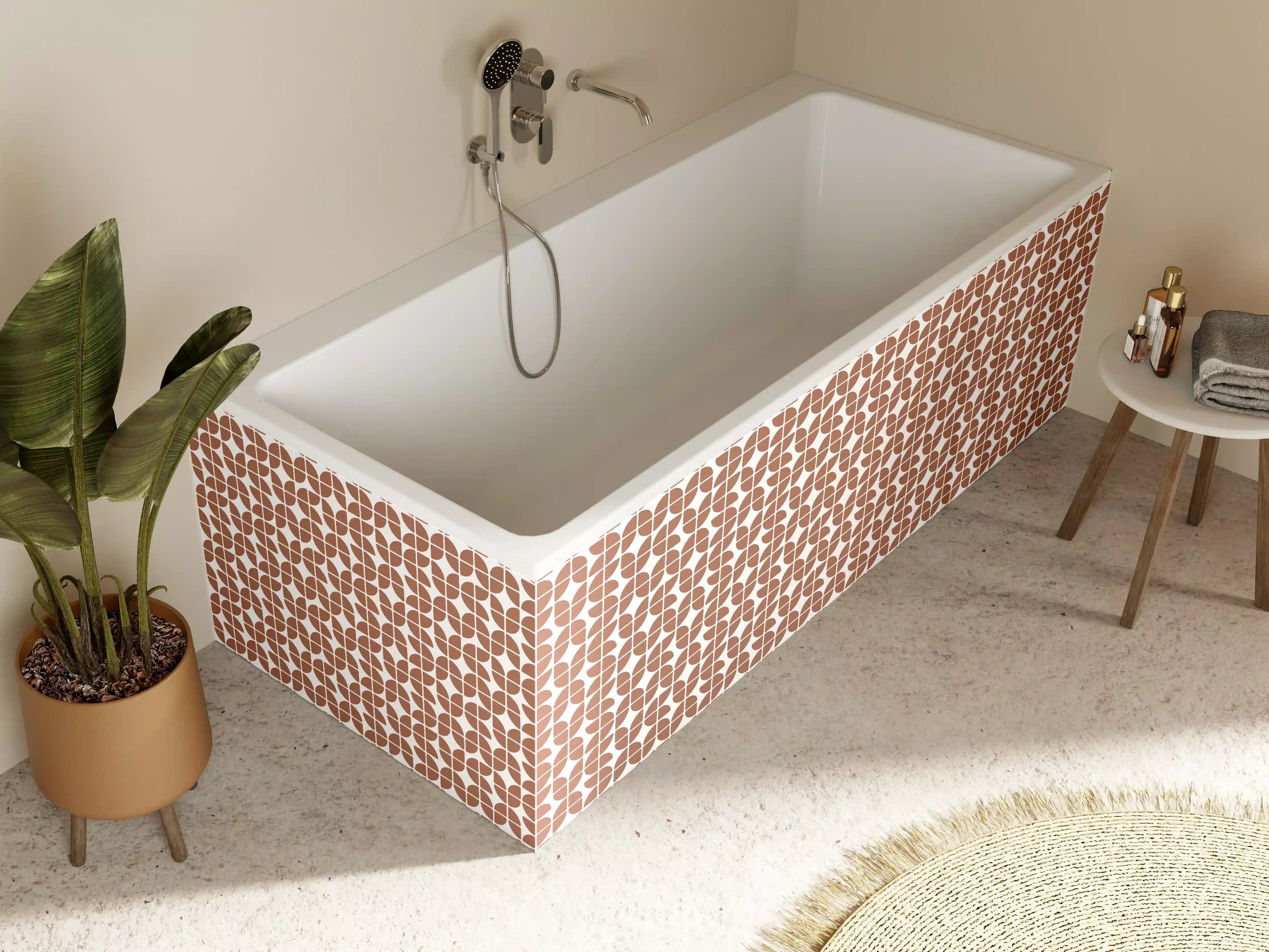 Badewannen-Rückwand - Moderne Terrakotta-Fliesenmuster