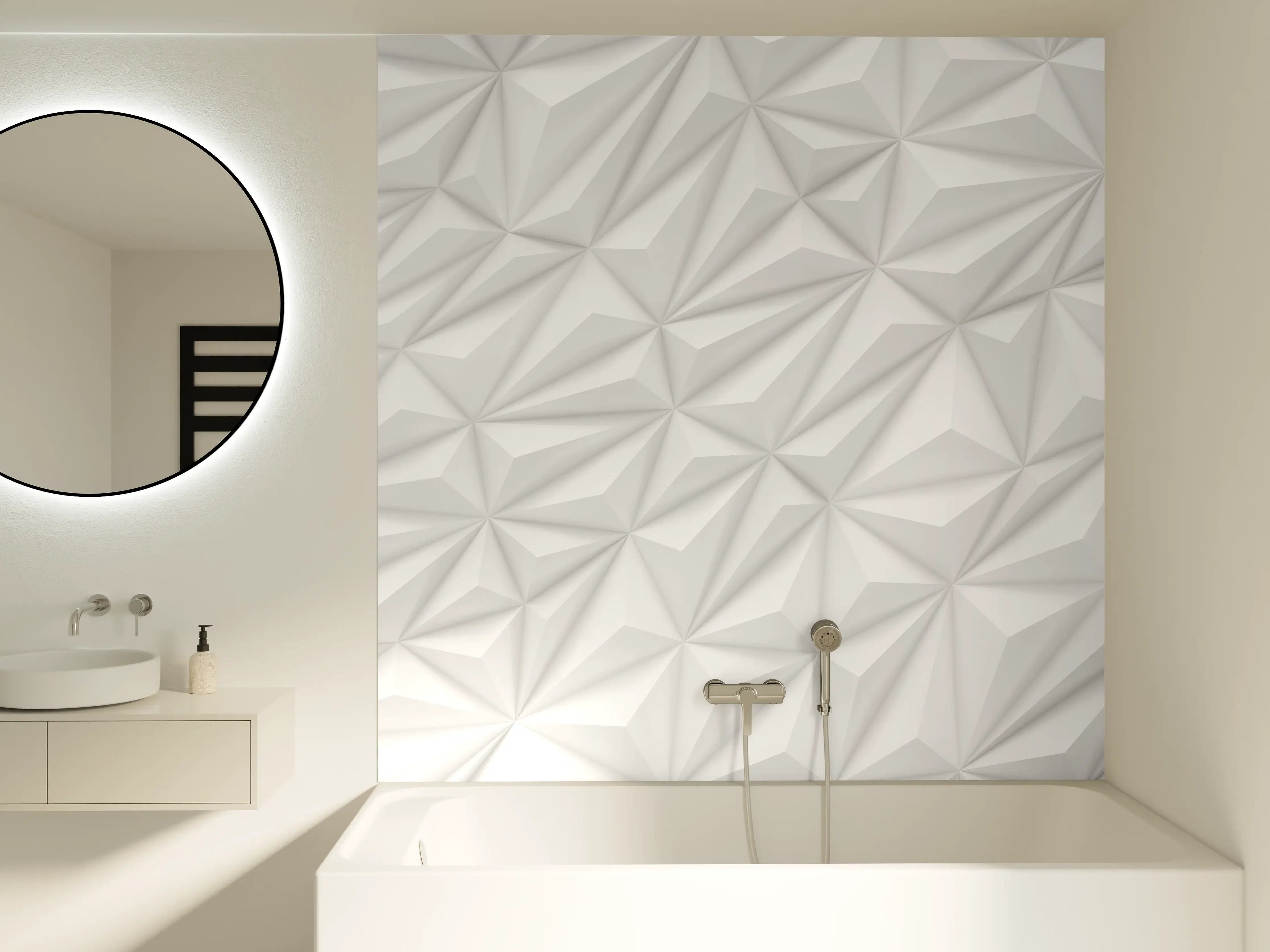 Badewannen-Rückwand - Moderne Textur - Weiß