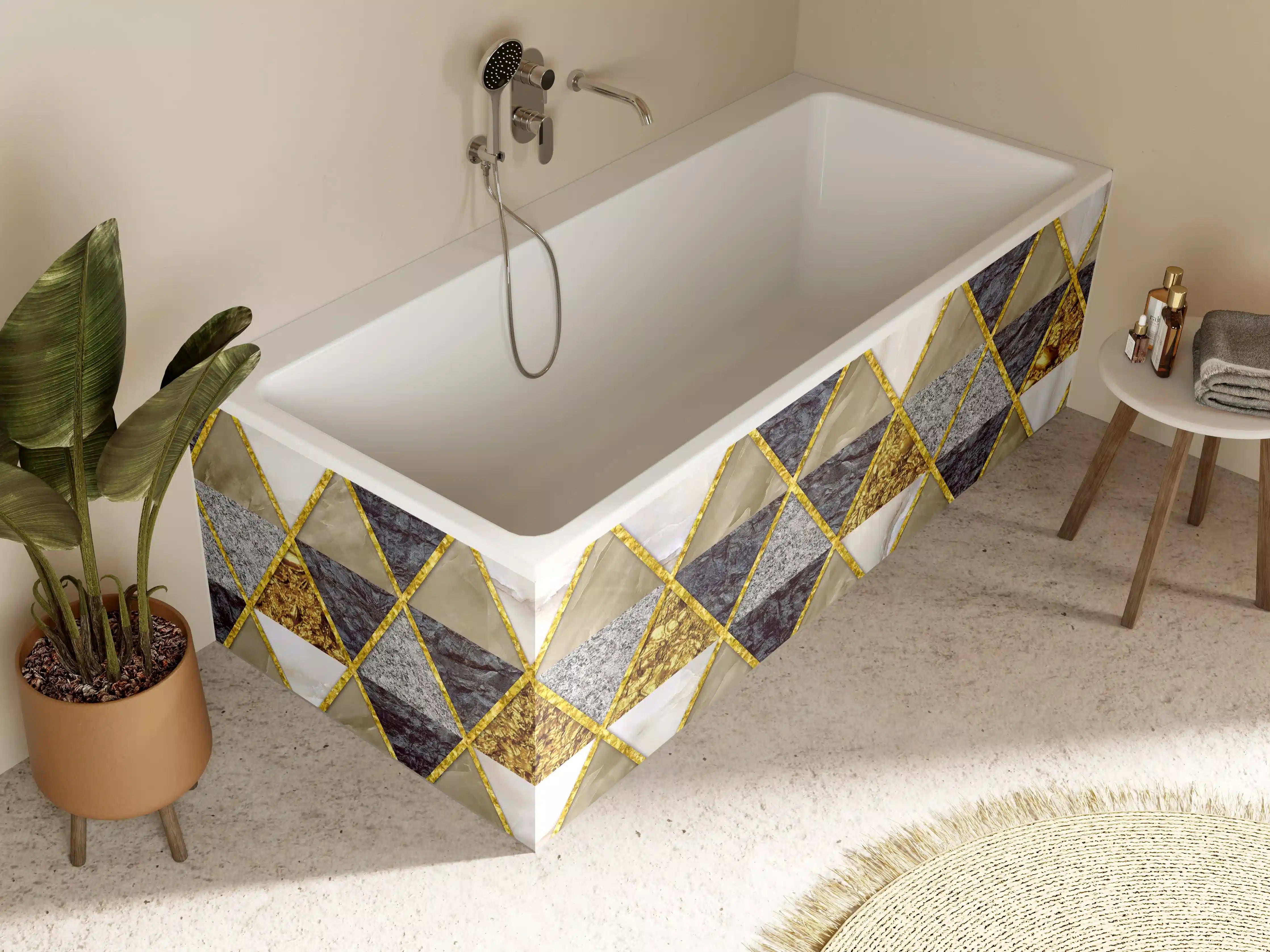 Badewannen-Rückwand - Moderne Wanddekoration - Mosaik