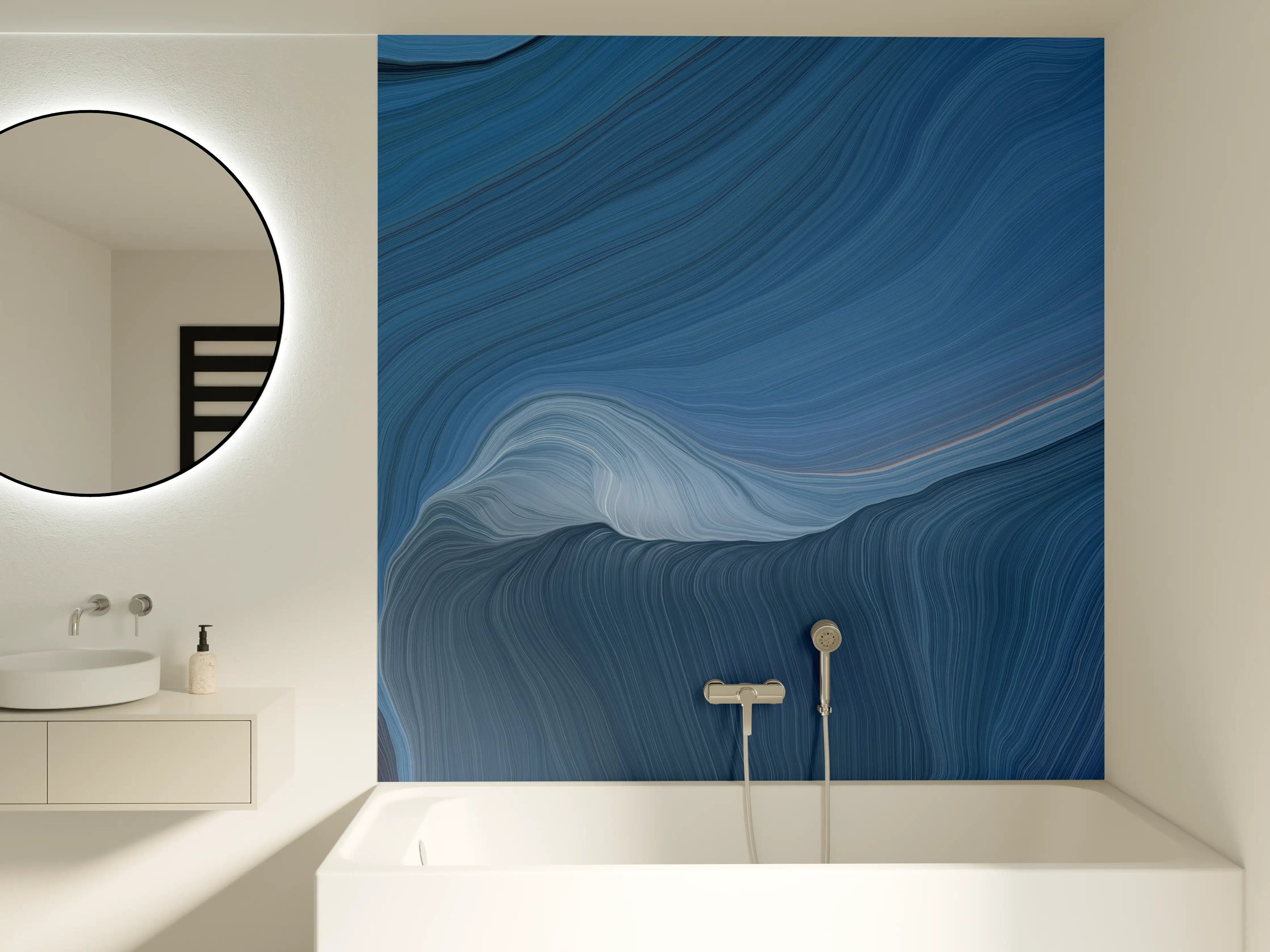 Badewannen-Rückwand - Moderne blaue und orange Farbverlauf