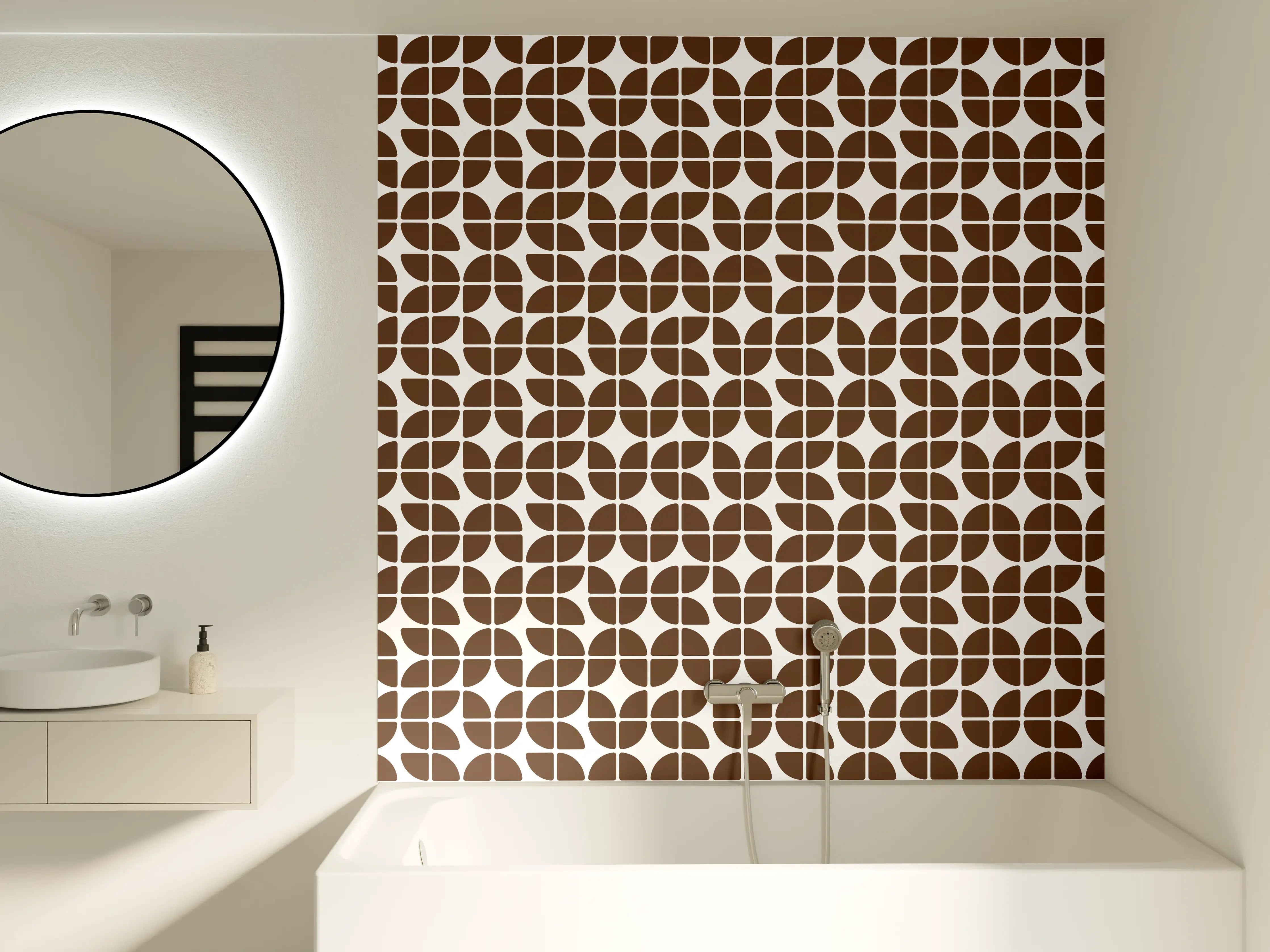 Badewannen-Rückwand - Moderne braune Mosaikfliesenmuster