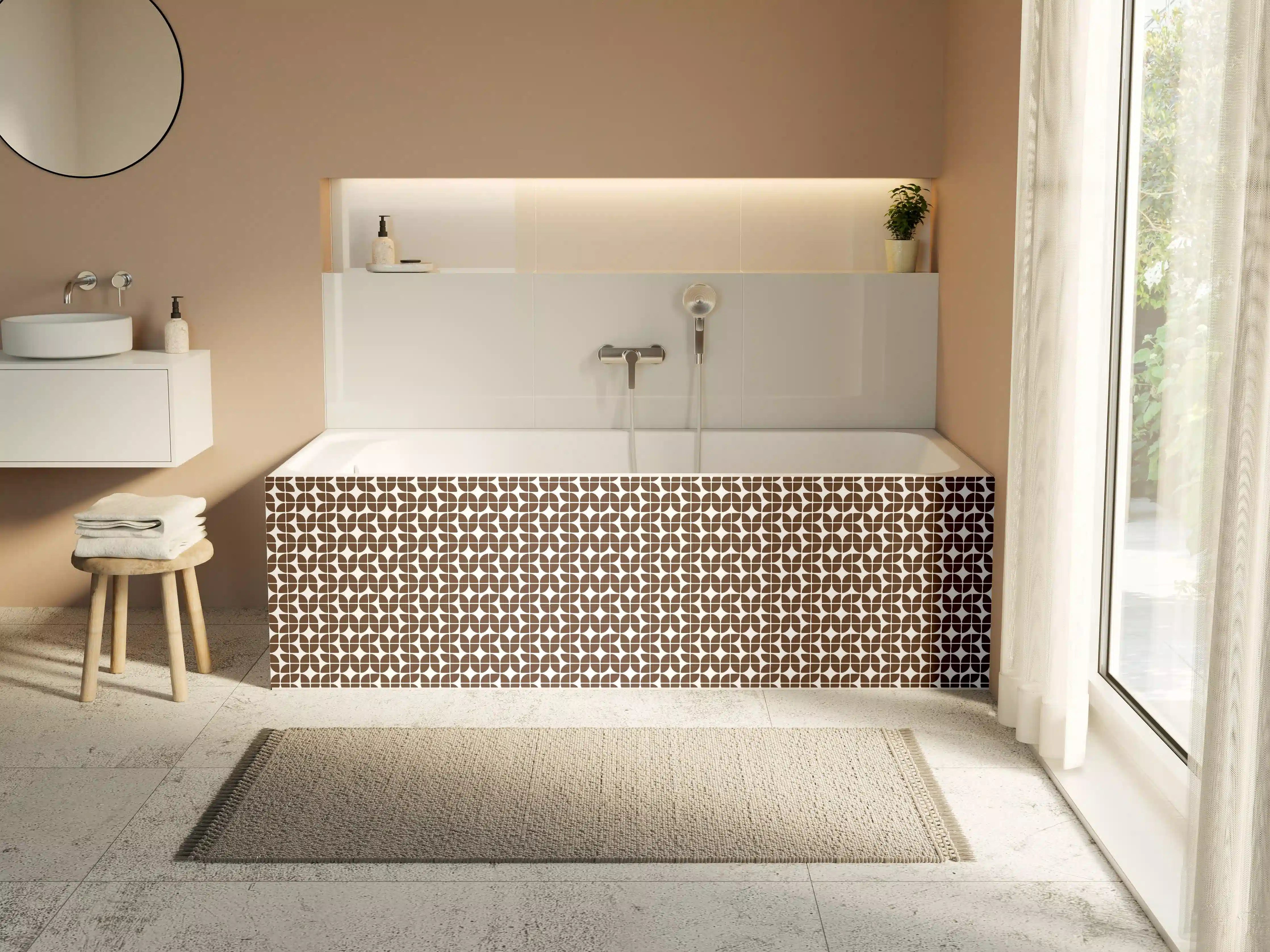 Badewannen-Rückwand - Moderne braune Mosaikfliesenmuster