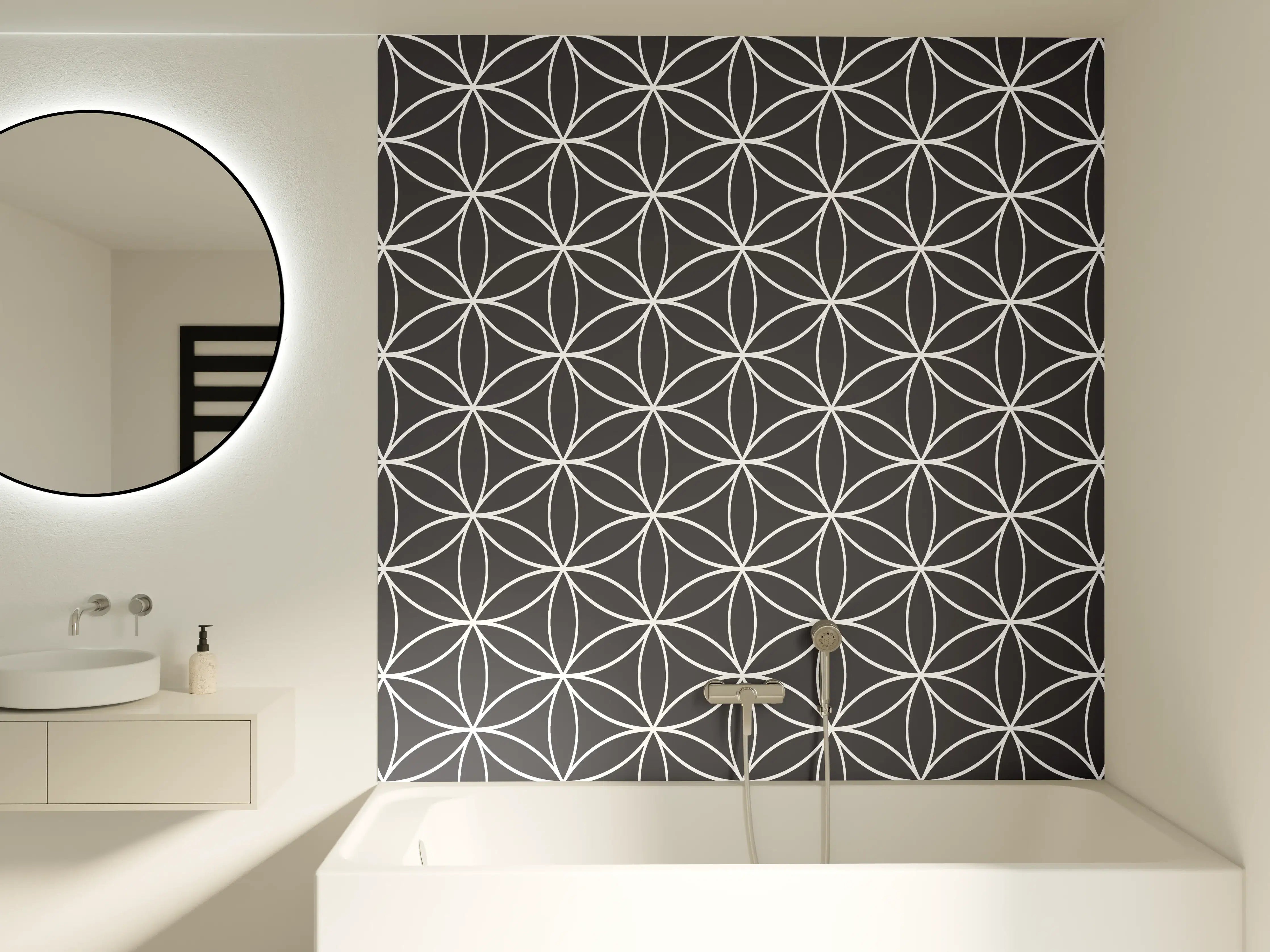 Badewannen-Rückwand - Moderne geometrische Musterkunst