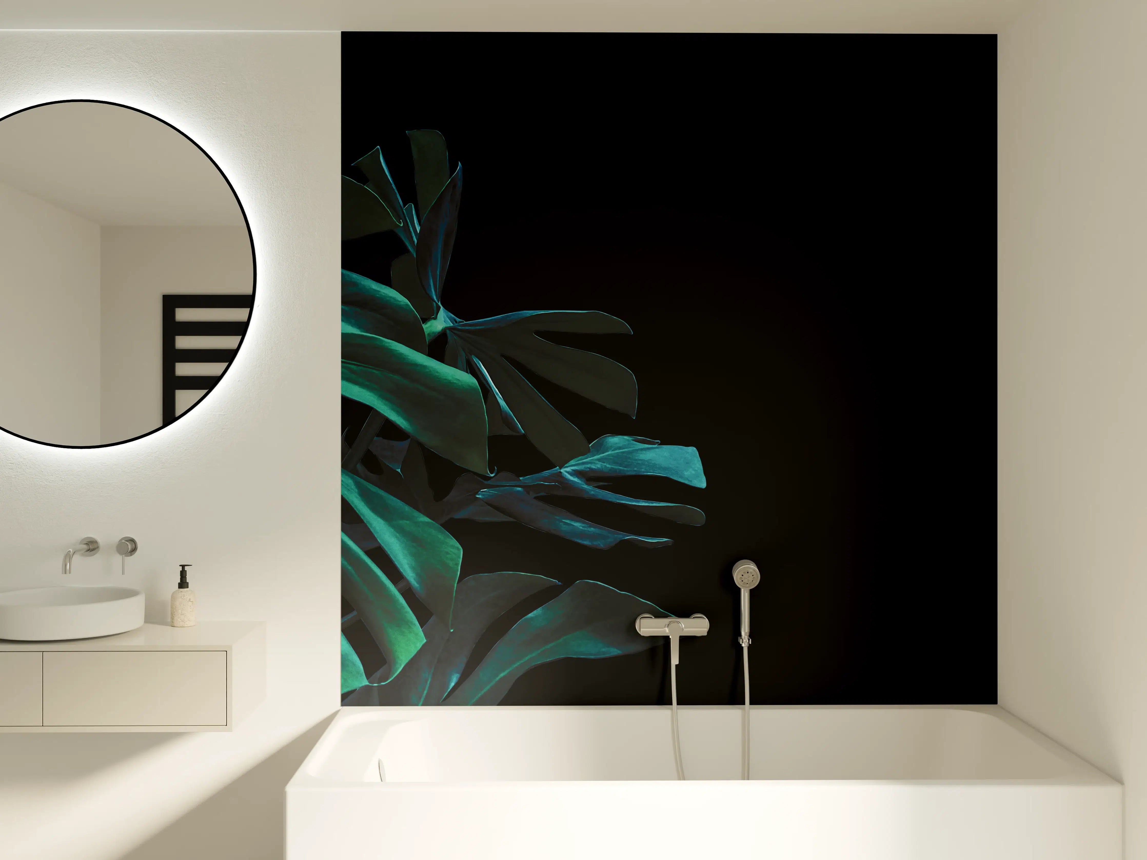 Badewannen-Rückwand - Monstera deliciosa - tropische Blätter