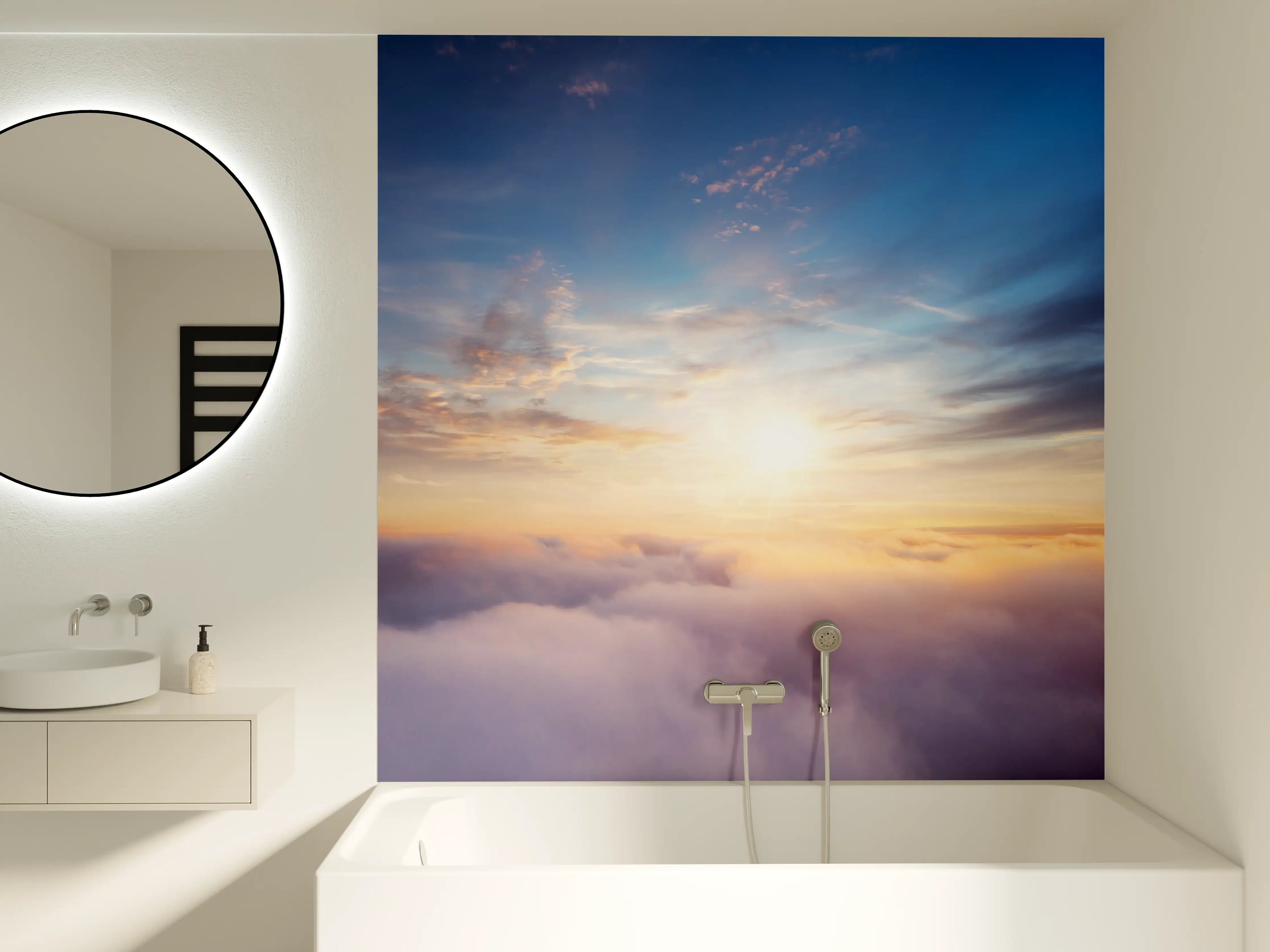 Badewannen-Rückwand - Morgendämmerung Wolken Himmel