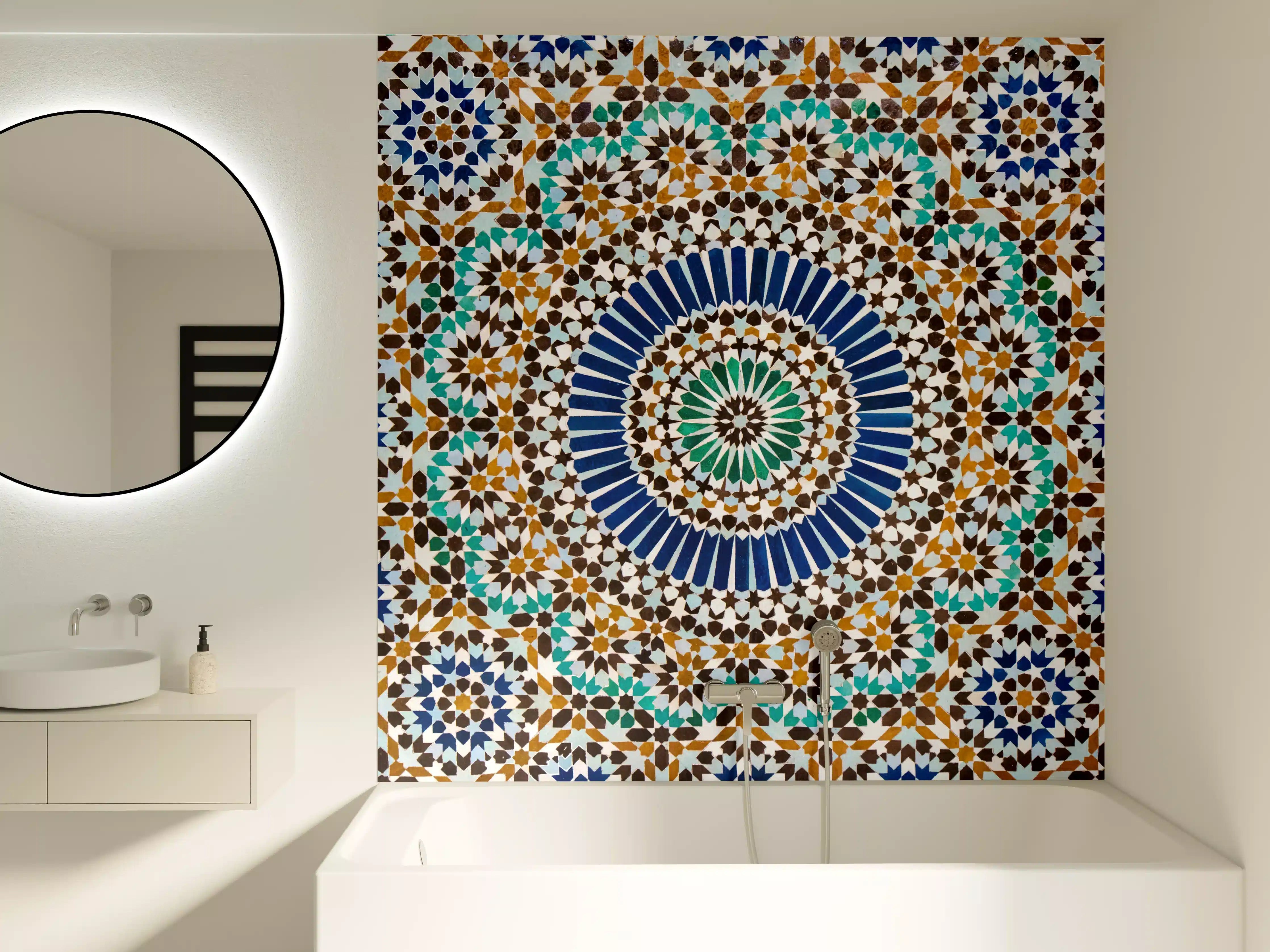 Badewannen-Rückwand - Mosaik mit islamischer Musterkunst