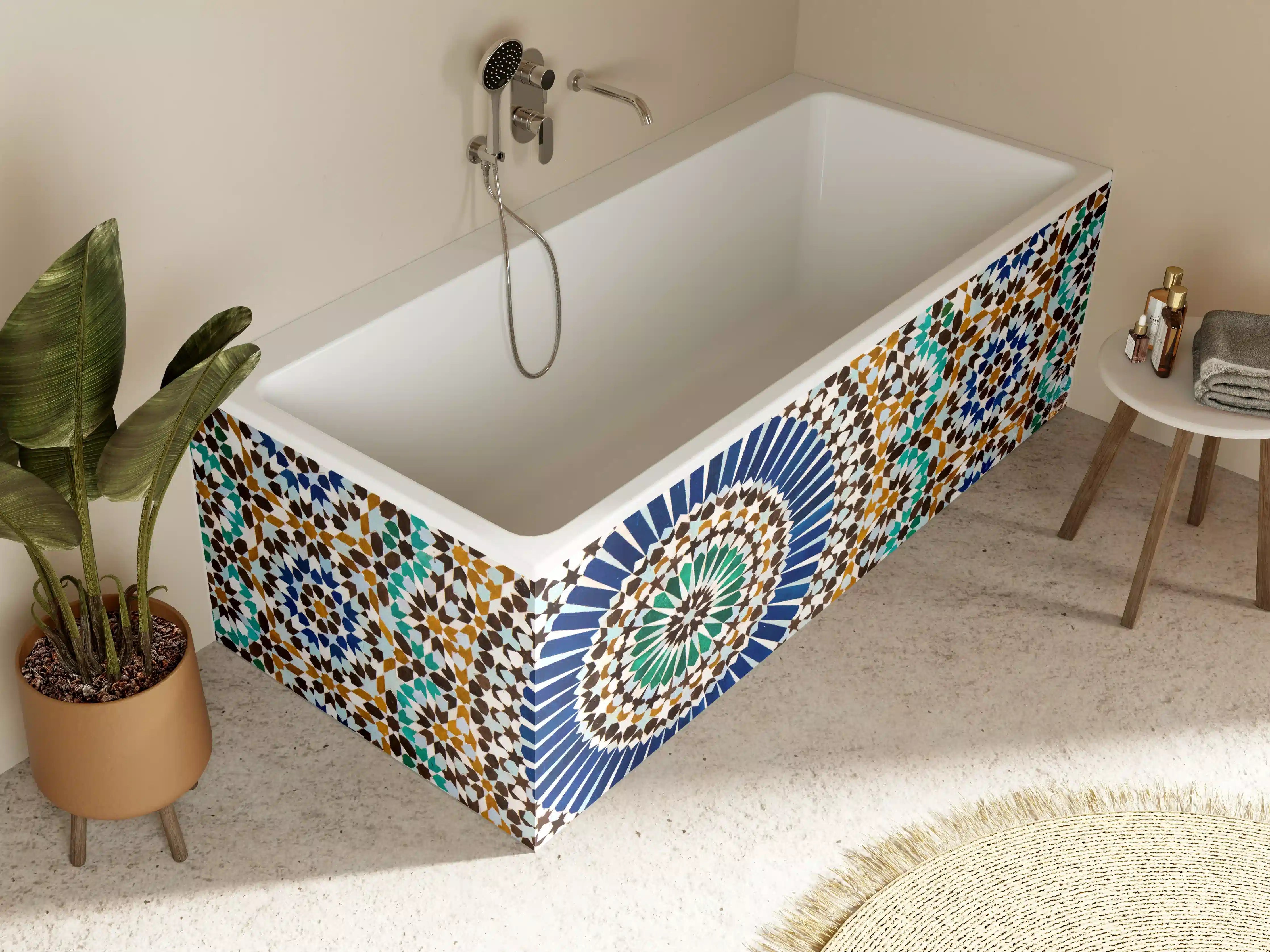 Badewannen-Rückwand - Mosaik mit islamischer Musterkunst