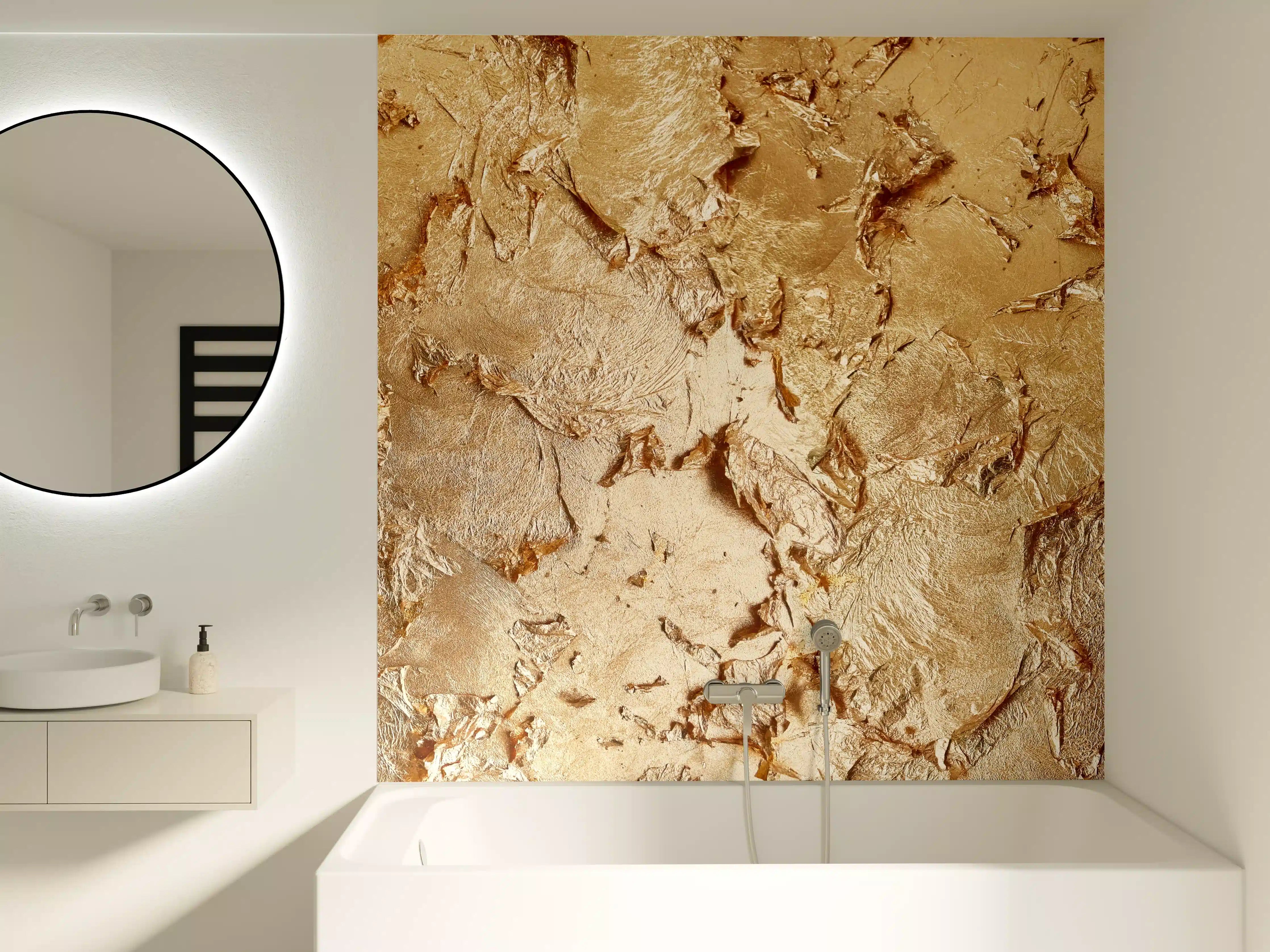 Badewannen-Rückwand - Muster einer vergoldeten Wand