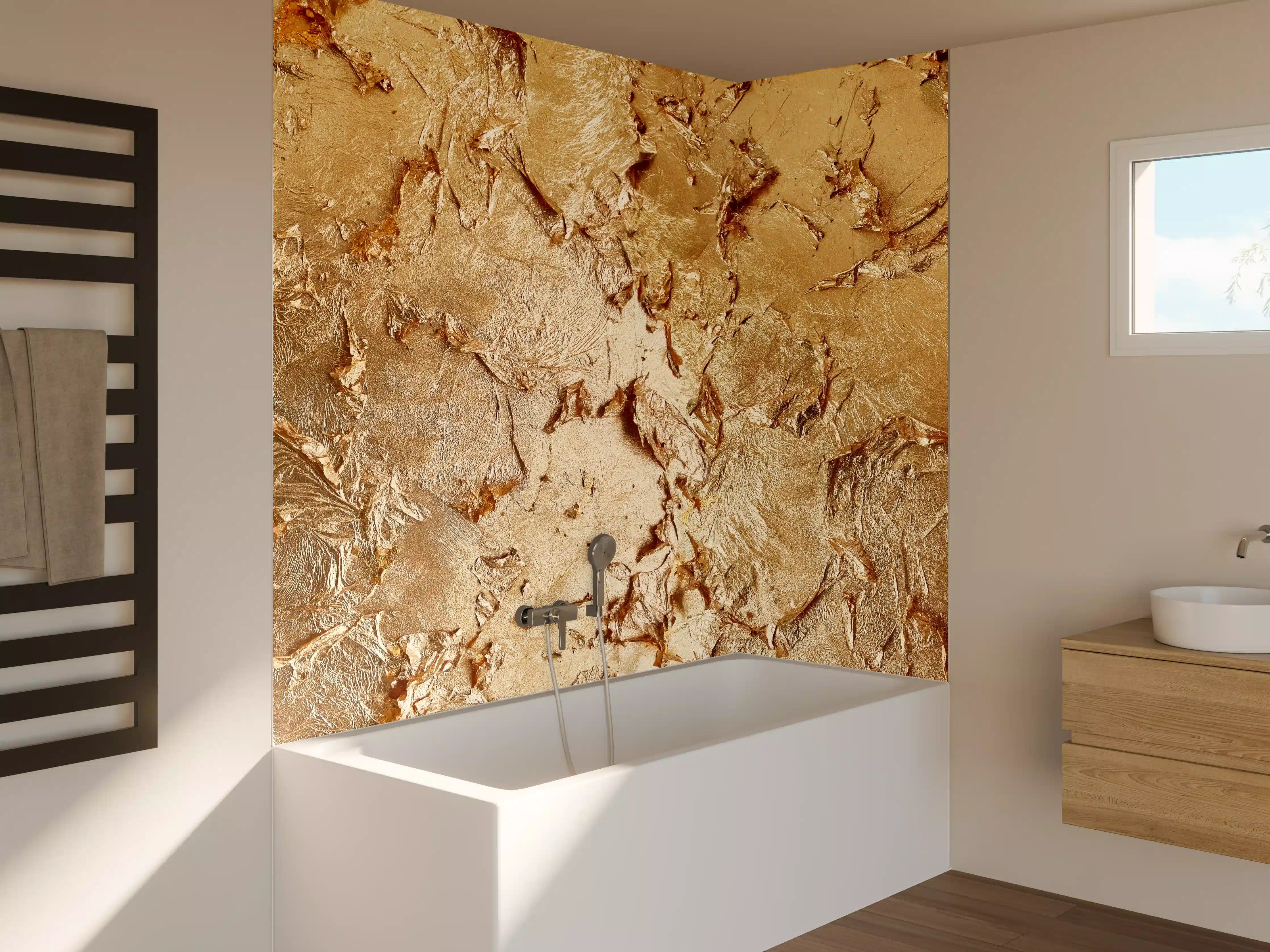 Badewannen-Rückwand - Muster einer vergoldeten Wand