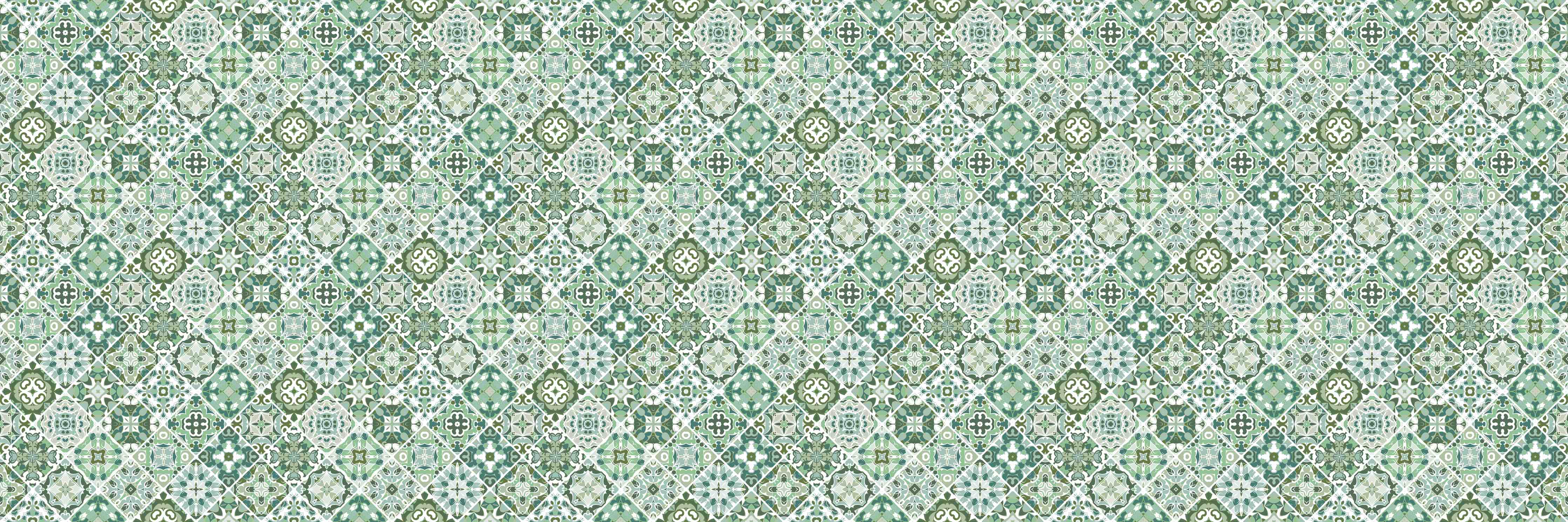 Badewannen-Rückwand-Musterhaftes Fliesenmosaik in Türkis und Beige