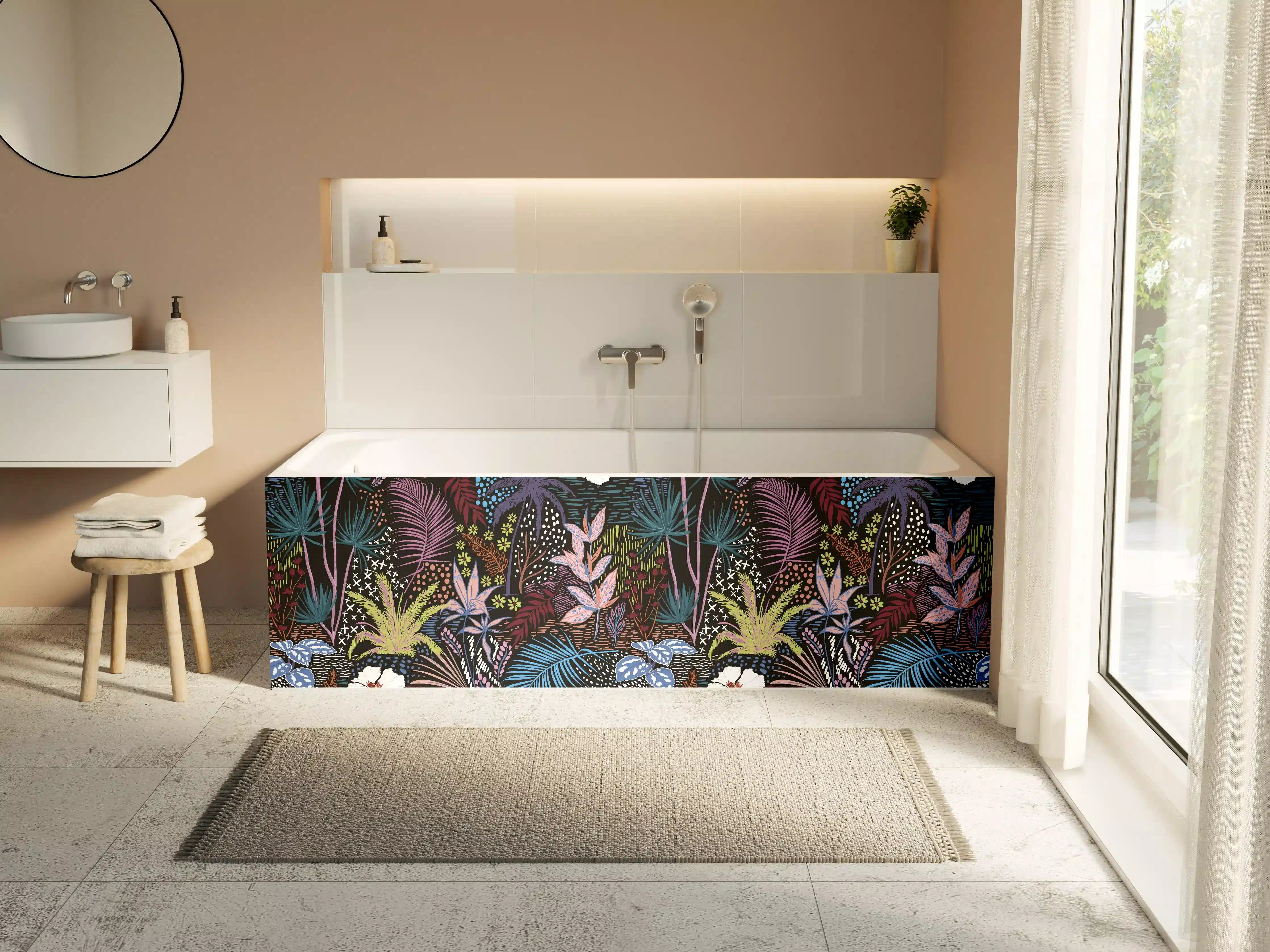 Badewannen-Rückwand - Mystic Tropic Pflanzenmuster