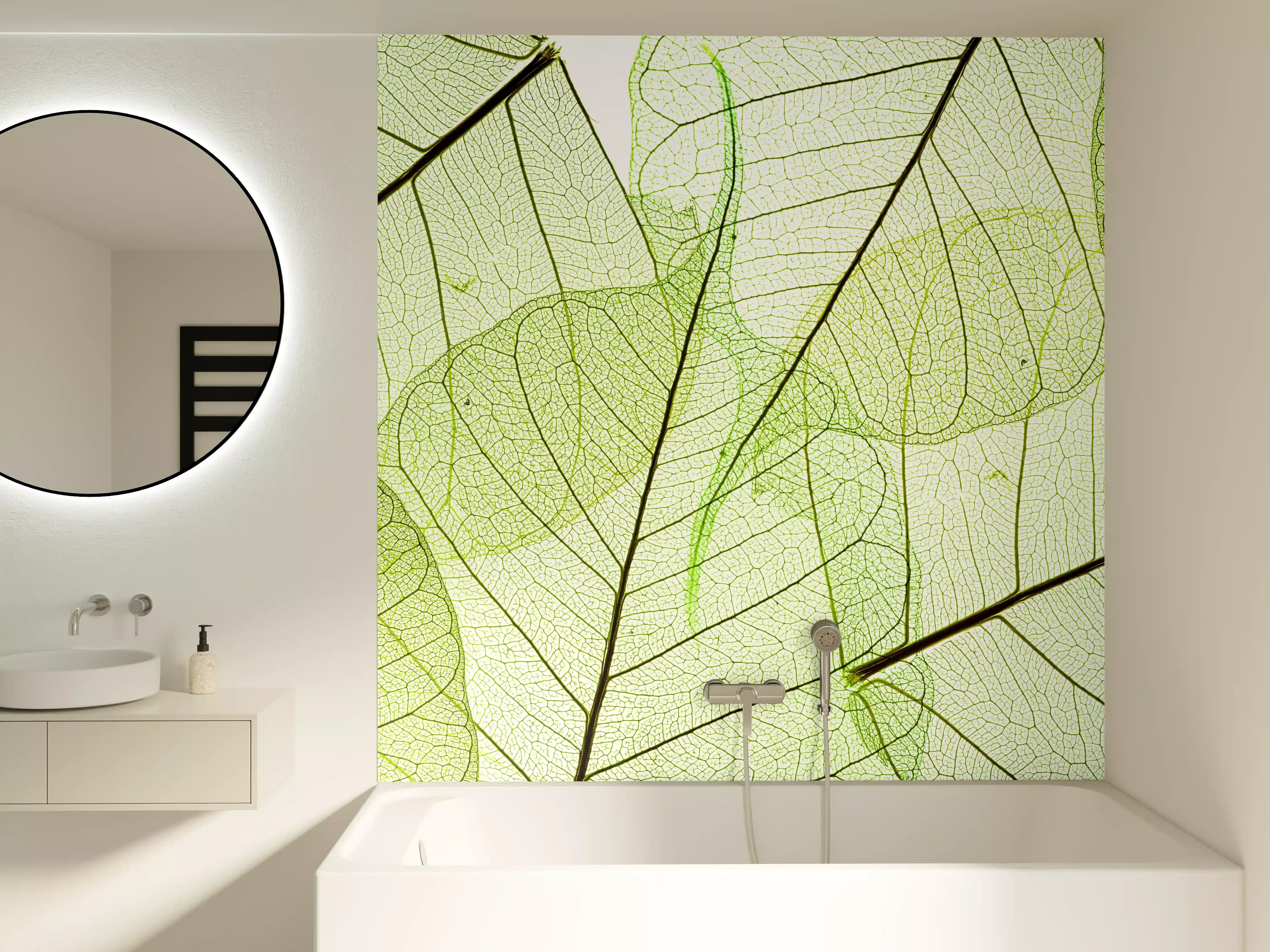 Badewannen-Rückwand - Nahaufnahme Blatttextur