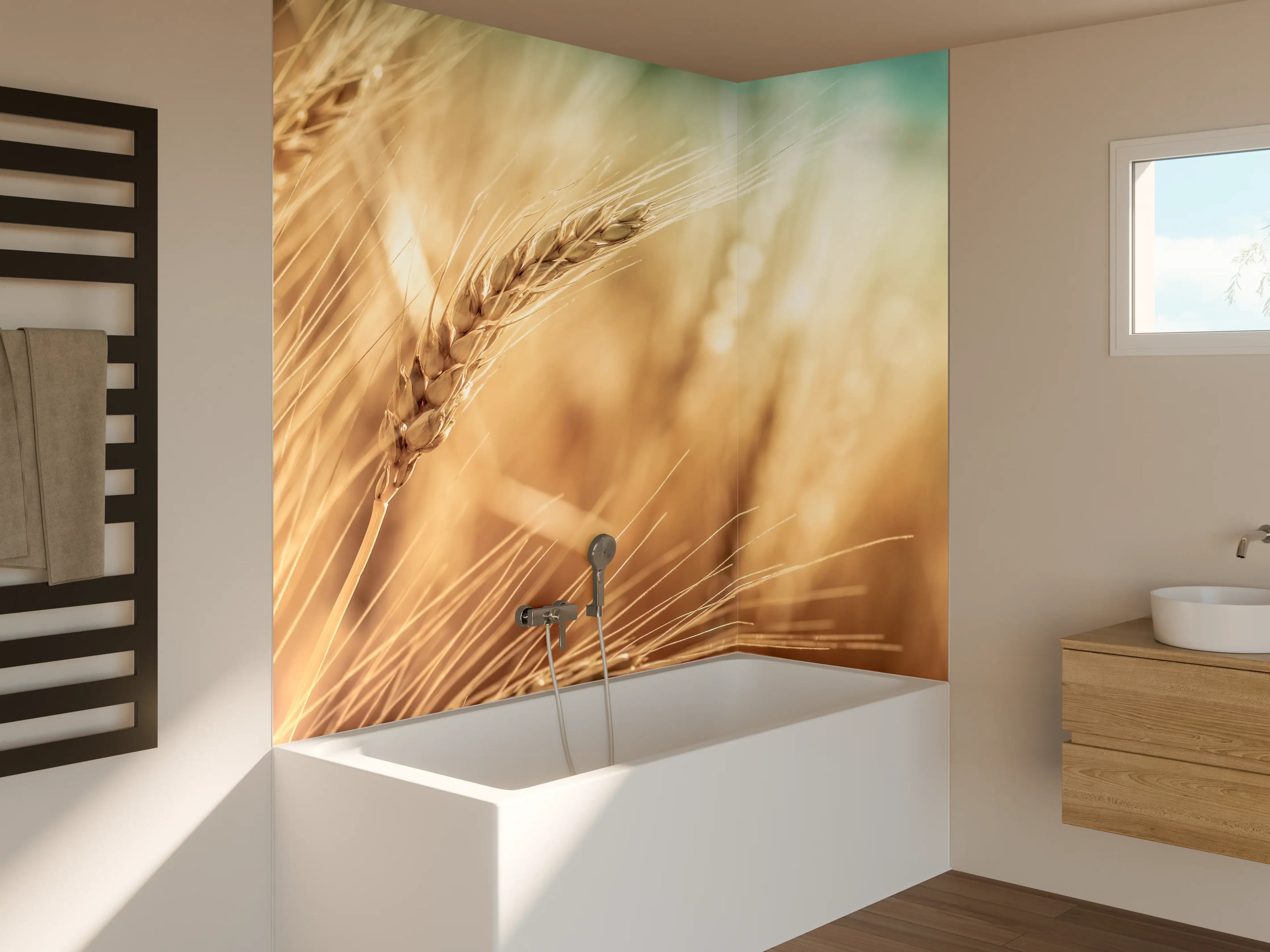 Badewannen-Rückwand - Nahaufnahme von einer Frühlingsblume