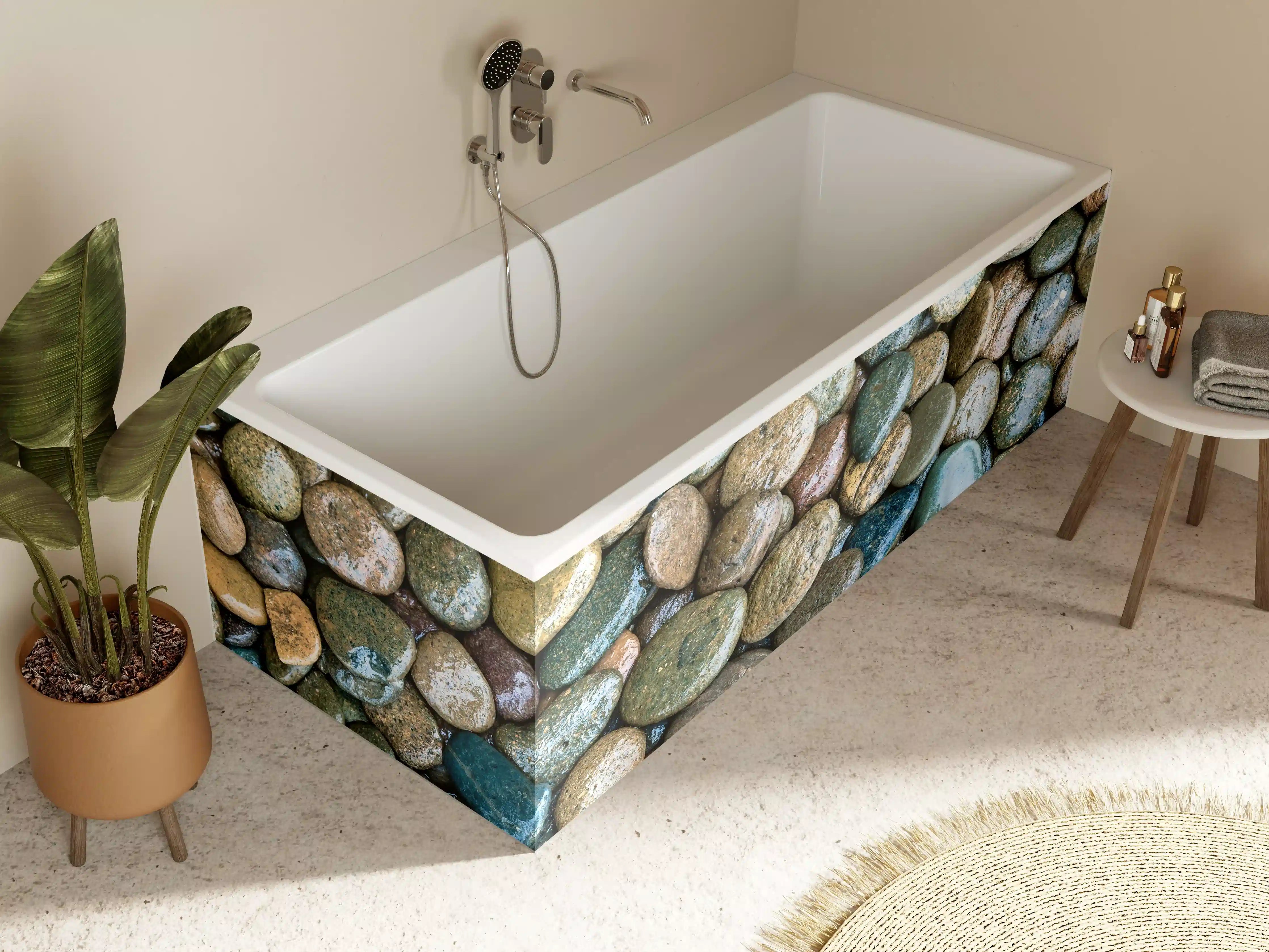 Badewannen-Rückwand - Nasse Steine