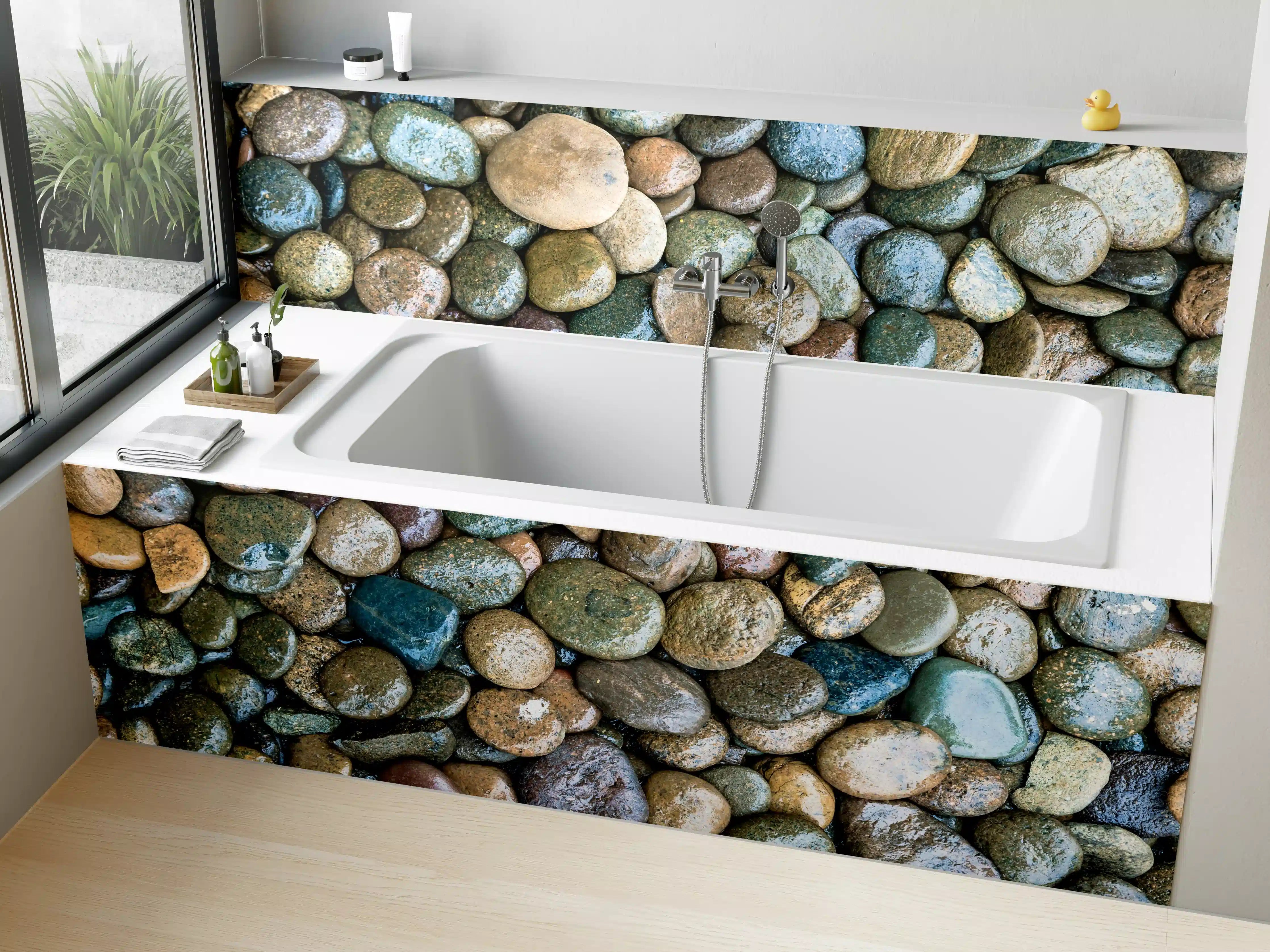 Badewannen-Rückwand - Nasse Steine