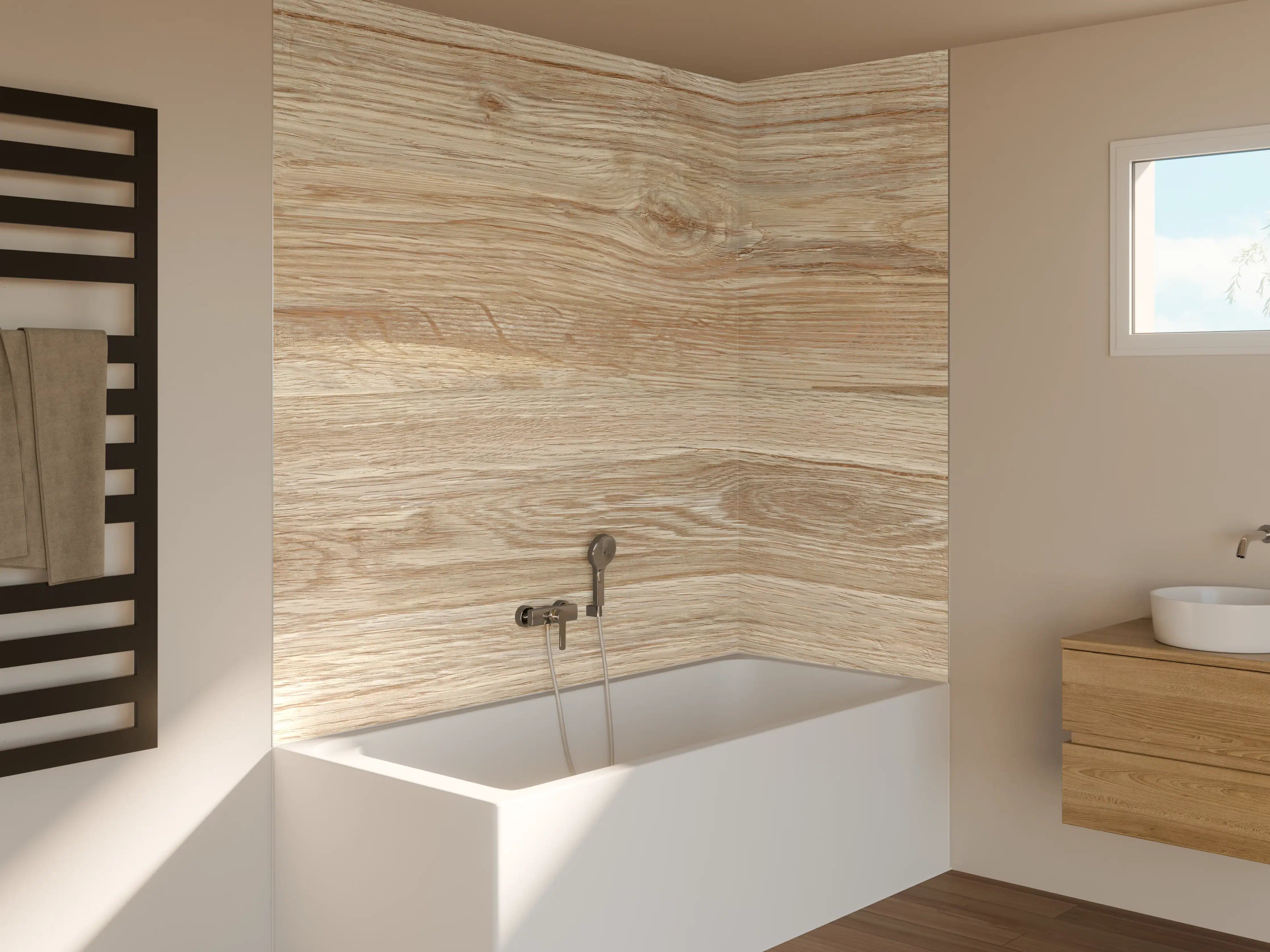 Badewannen-Rückwand - Natürliche Holztextur Hintergrund