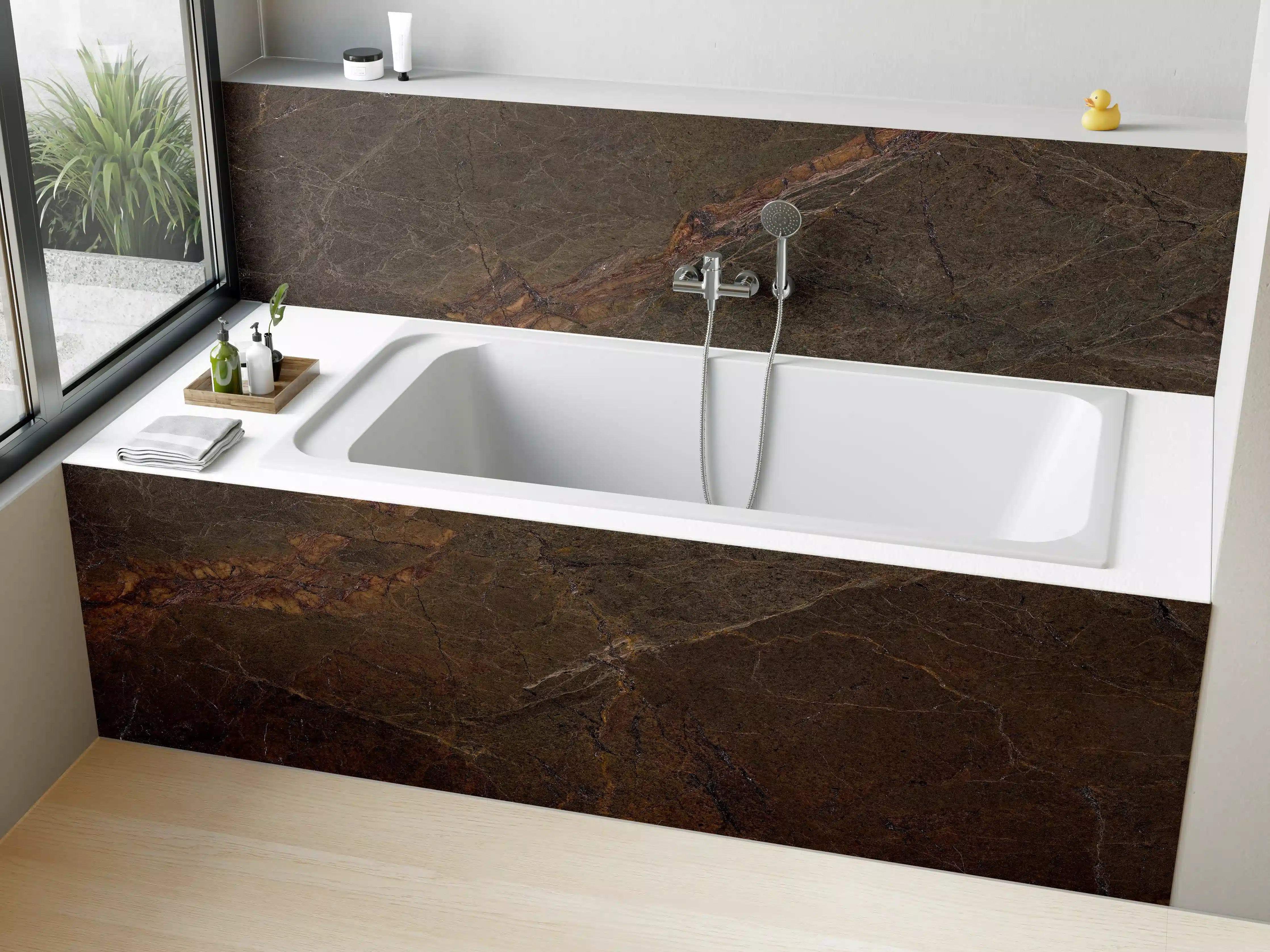 Badewannen-Rückwand - Natürliches Mamorstein Design