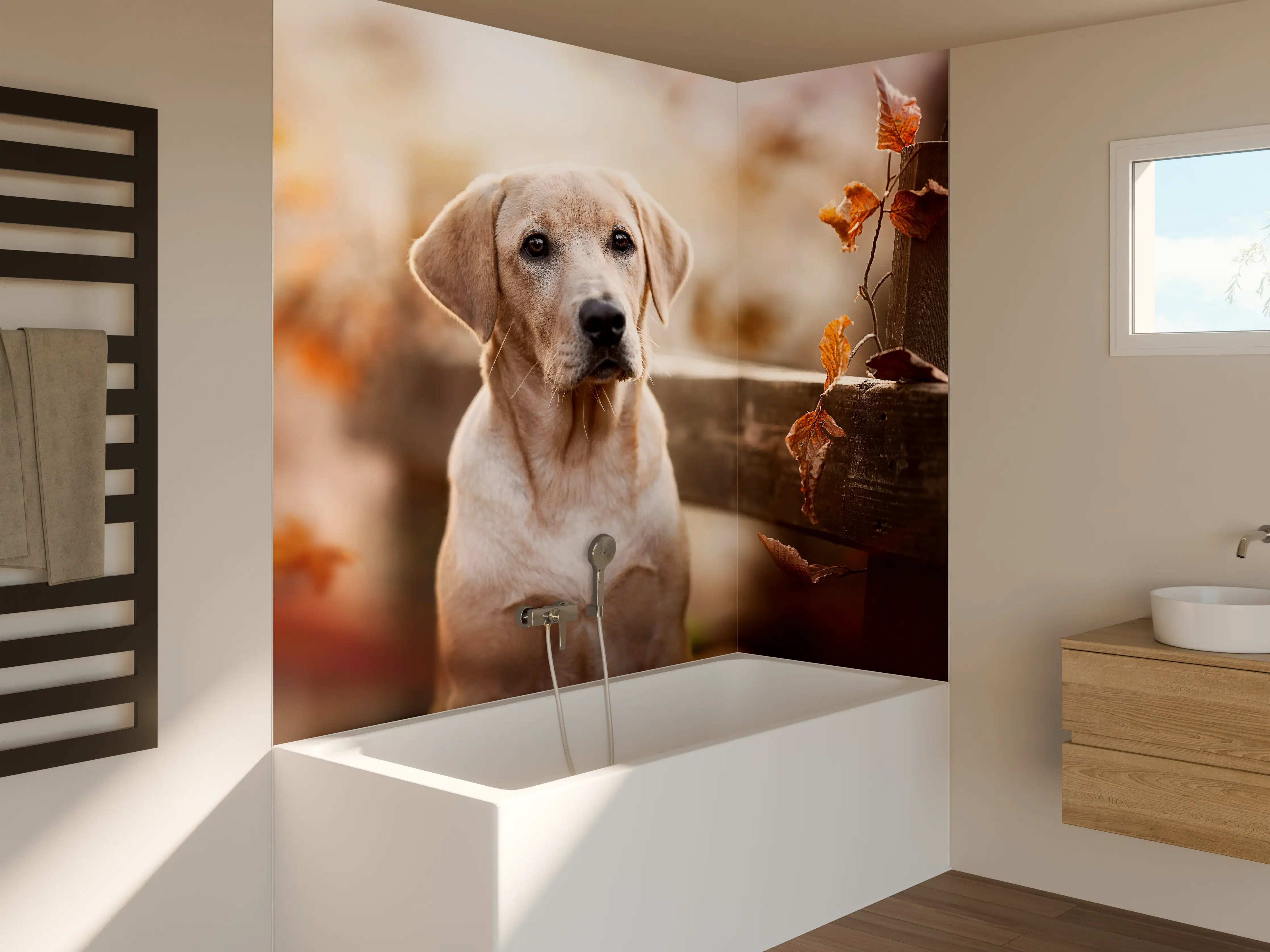 Badewannen-Rückwand - Niedlicher Labrador Welpe