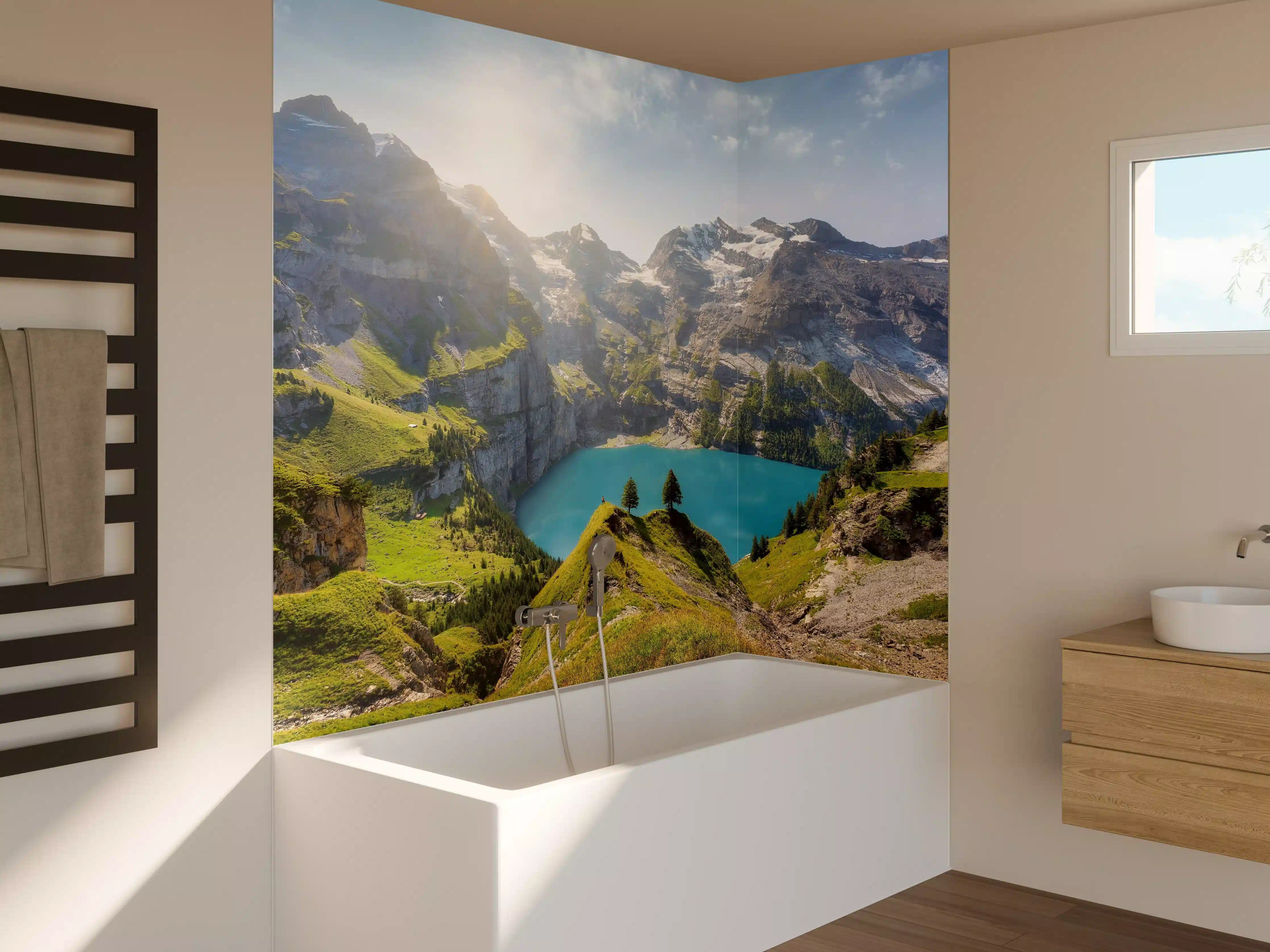 Badewannen-Rückwand - Oeschinensee in den Schweizer Alpen