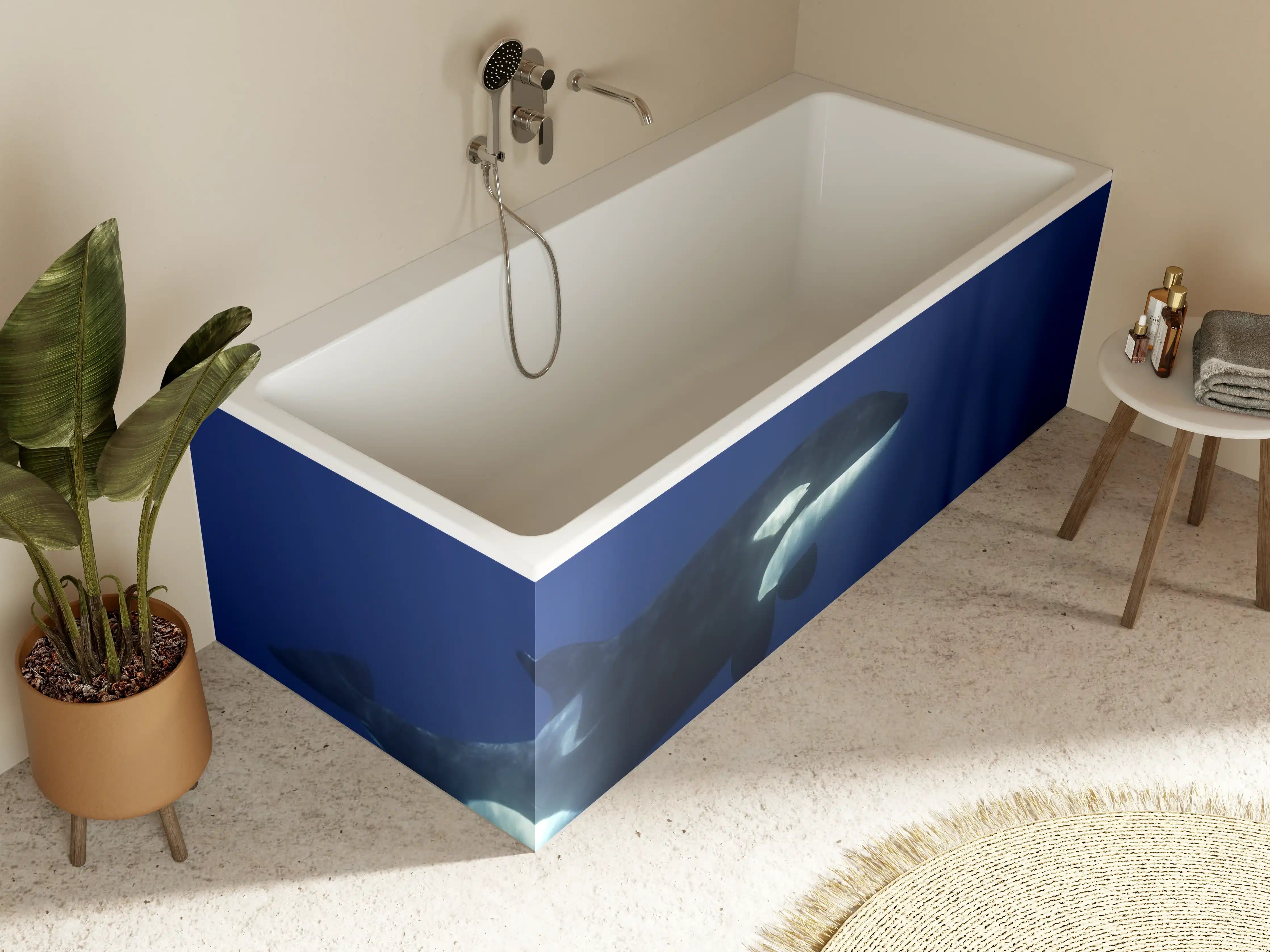 Badewannen-Rückwand - Orca im blauen Pazifik
