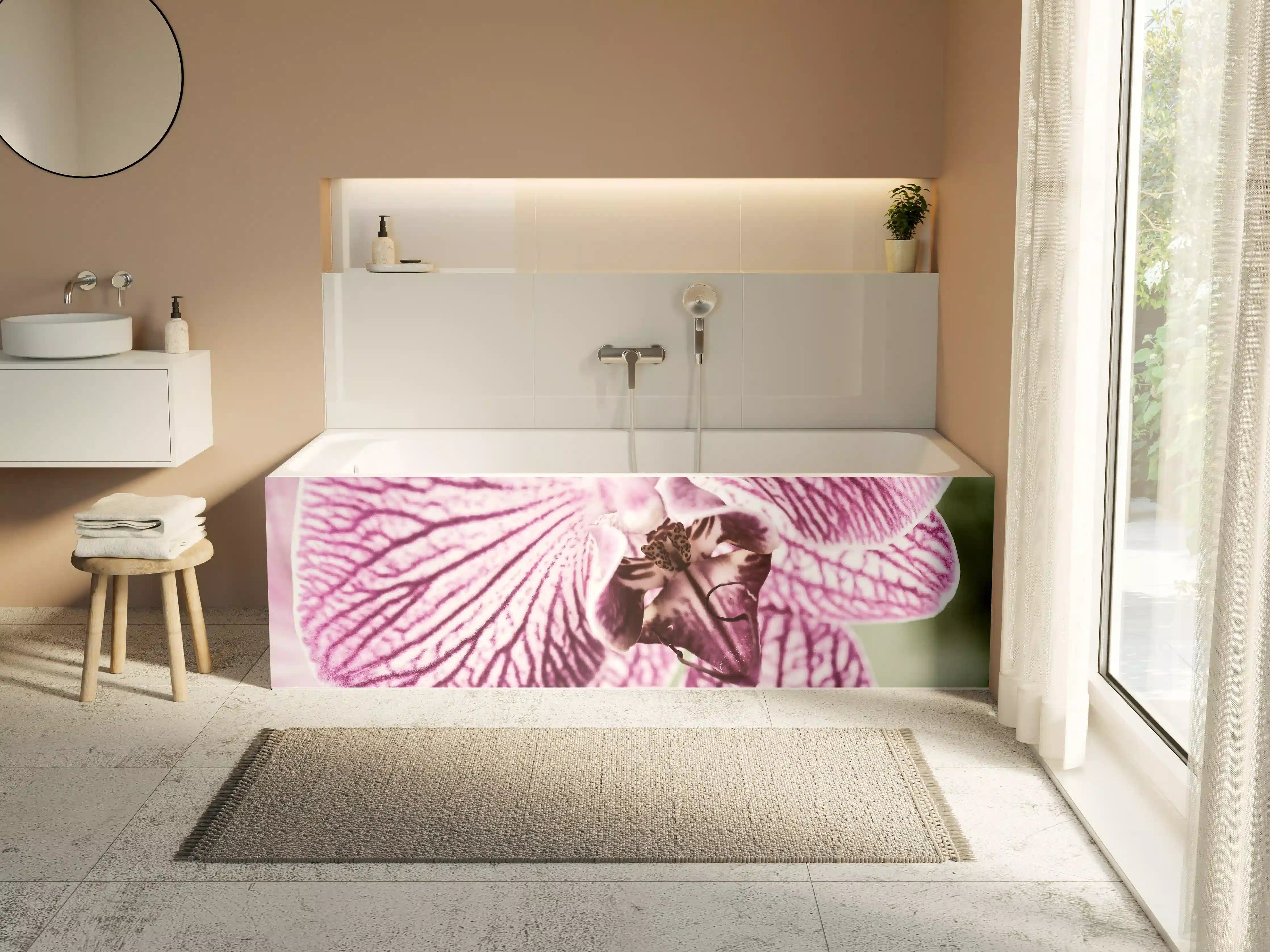 Badewannen-Rückwand - Orchideen Makro Pink-Lila
