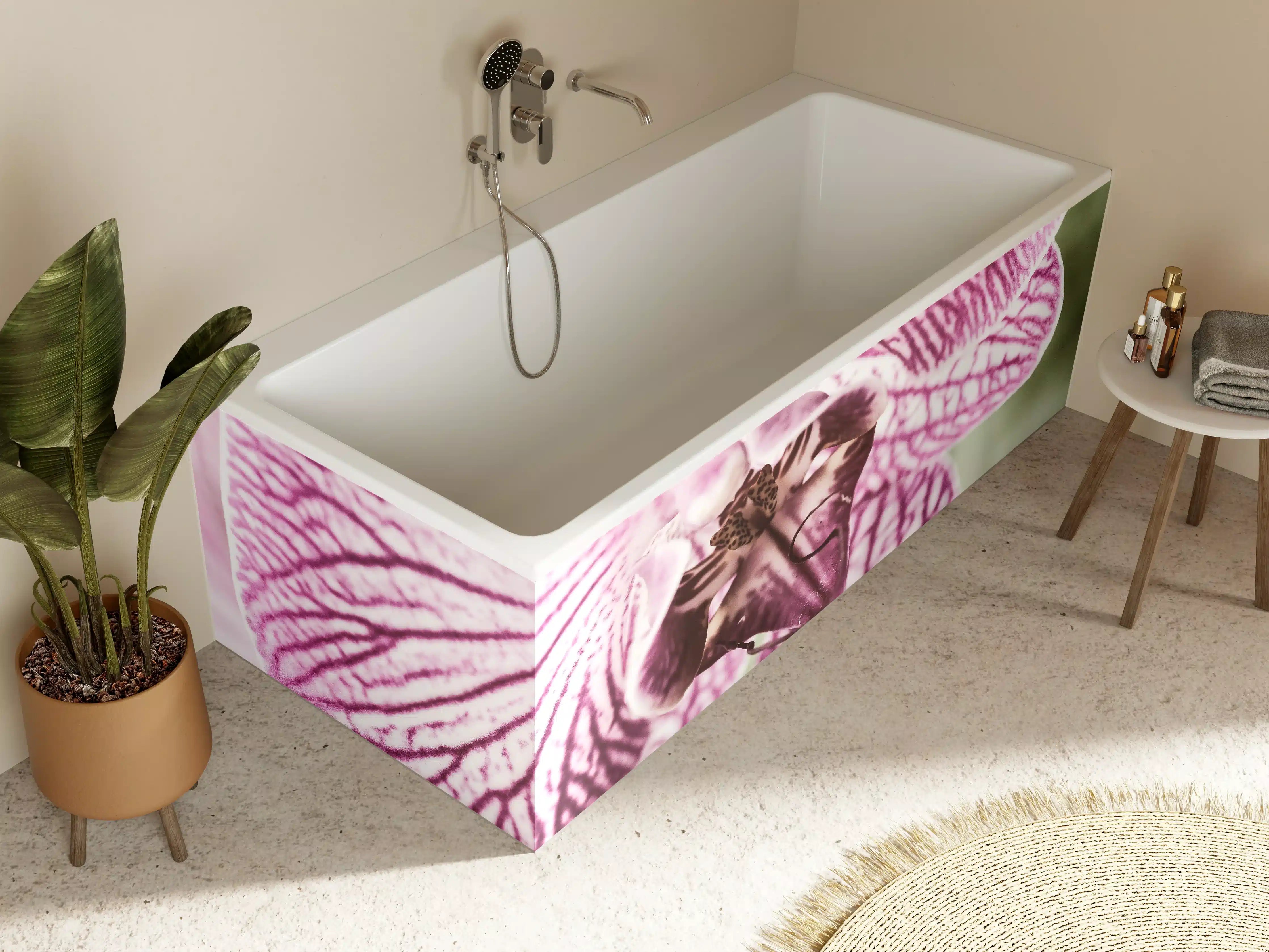 Badewannen-Rückwand - Orchideen Makro Pink-Lila