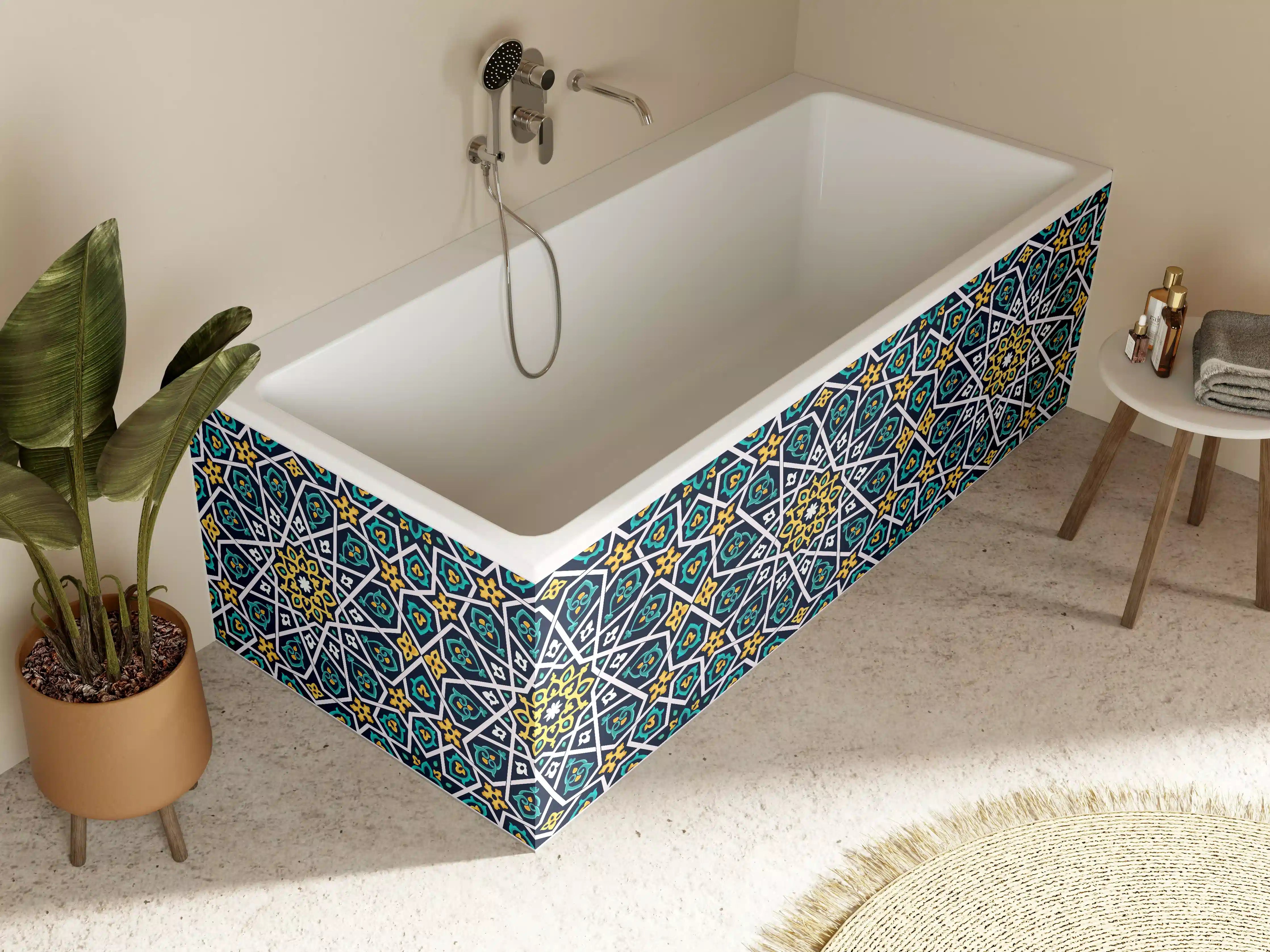 Badewannen-Rückwand - Orientalische Sternstruktur