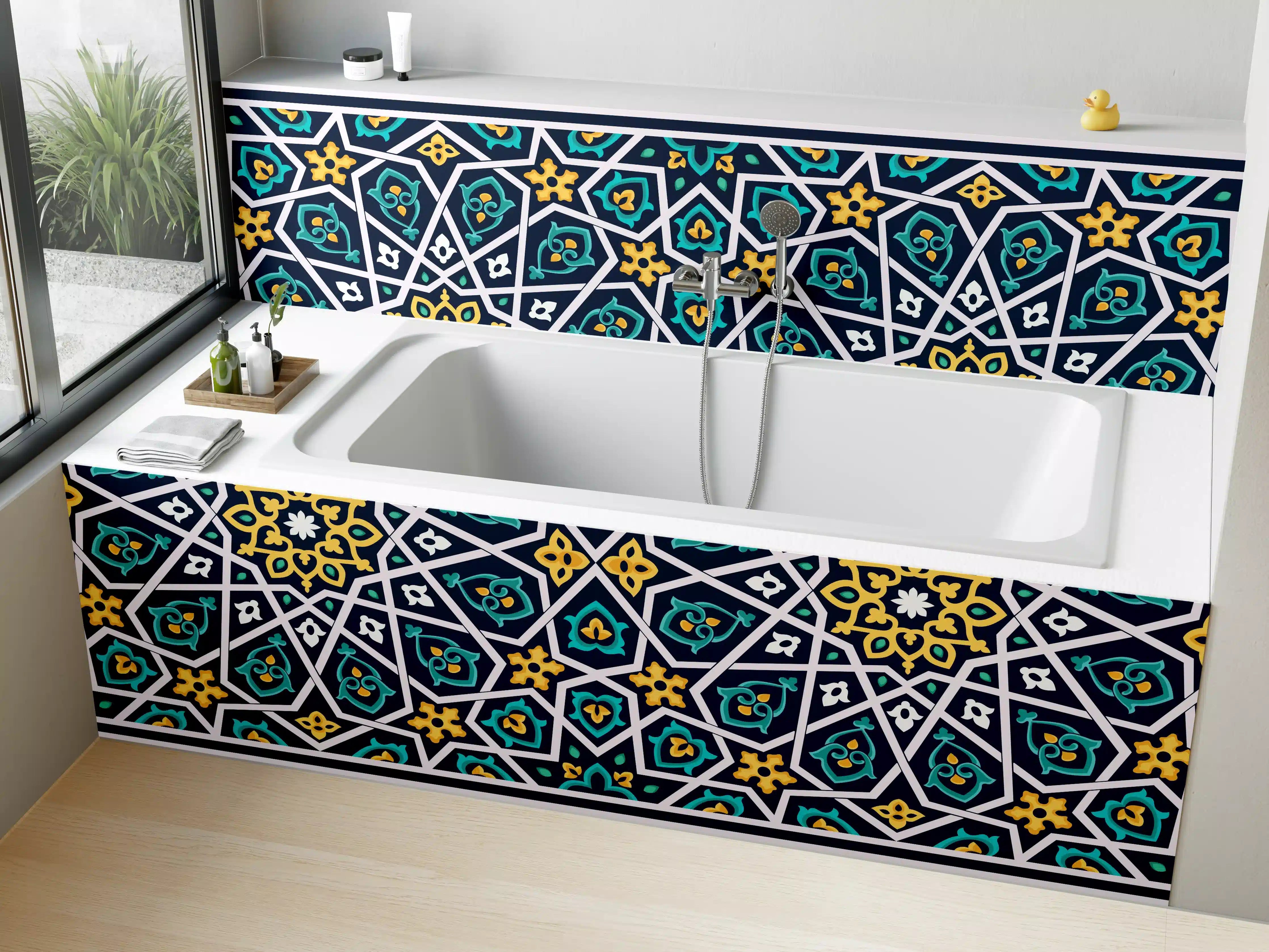 Badewannen-Rückwand - Orientalische Sternstruktur