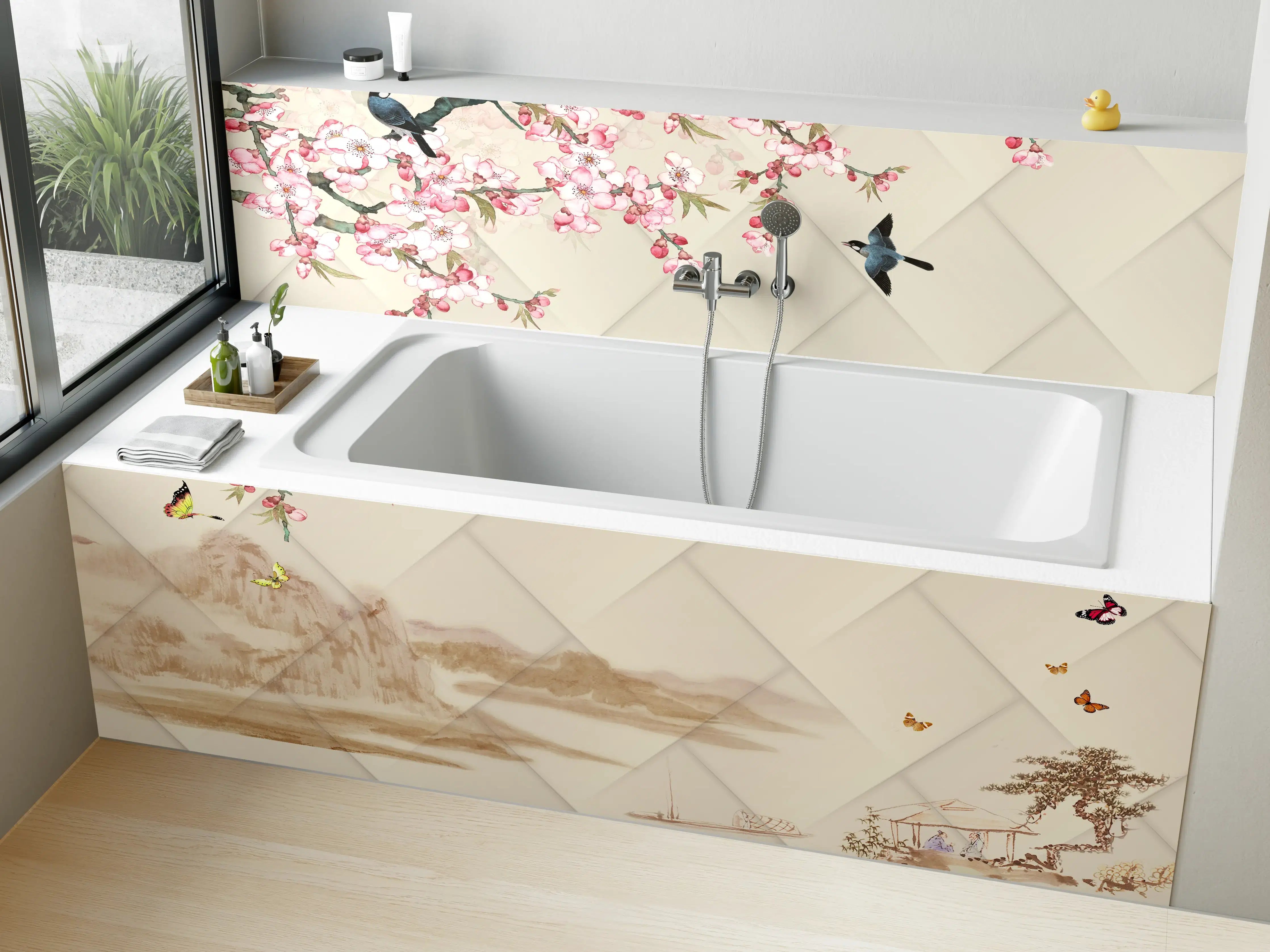 Badewannen-Rückwand - Orientalisches Motiv - Frühling