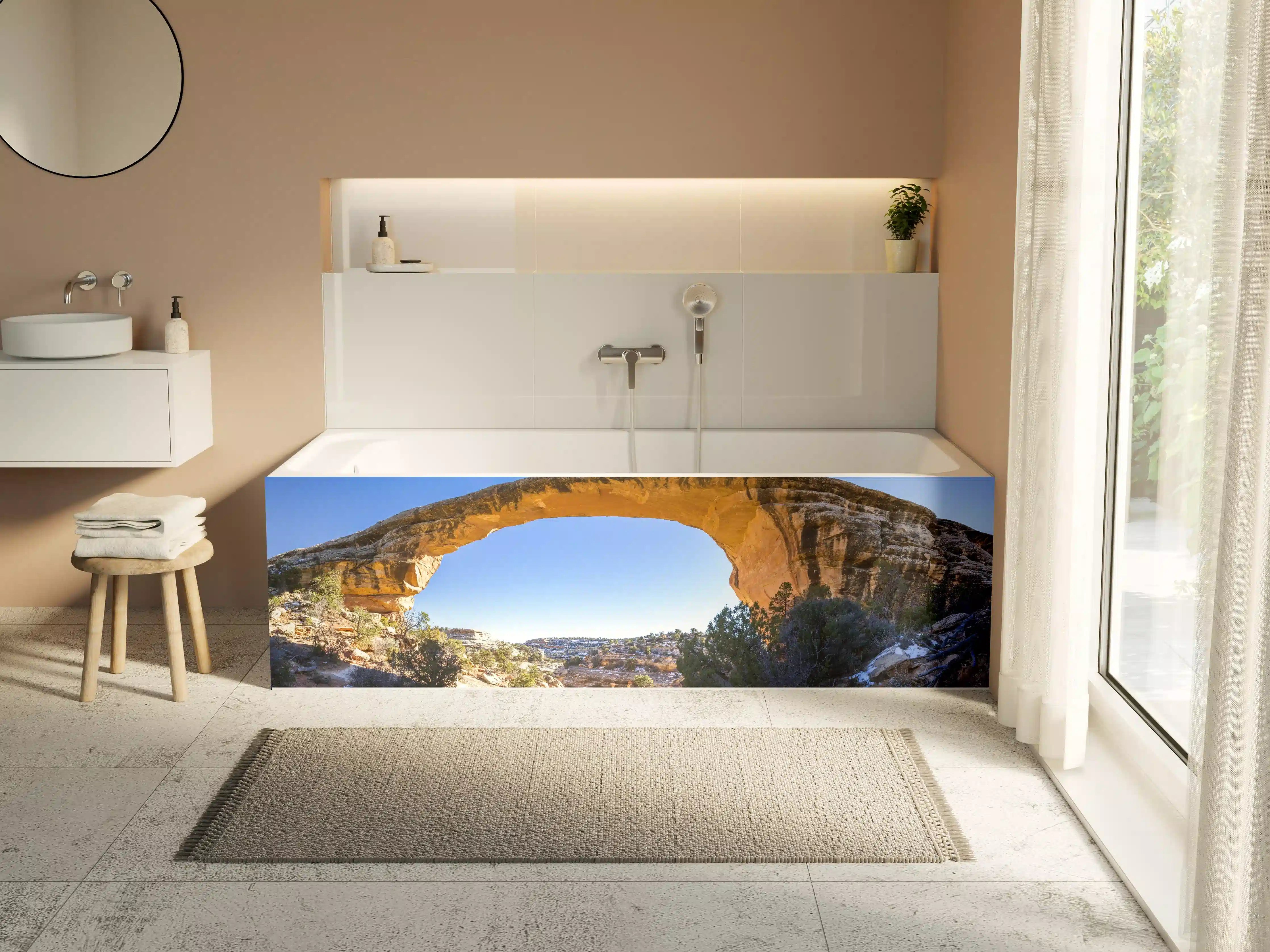 Badewannen-Rückwand - Owachomo Naturbrücke Panorama
